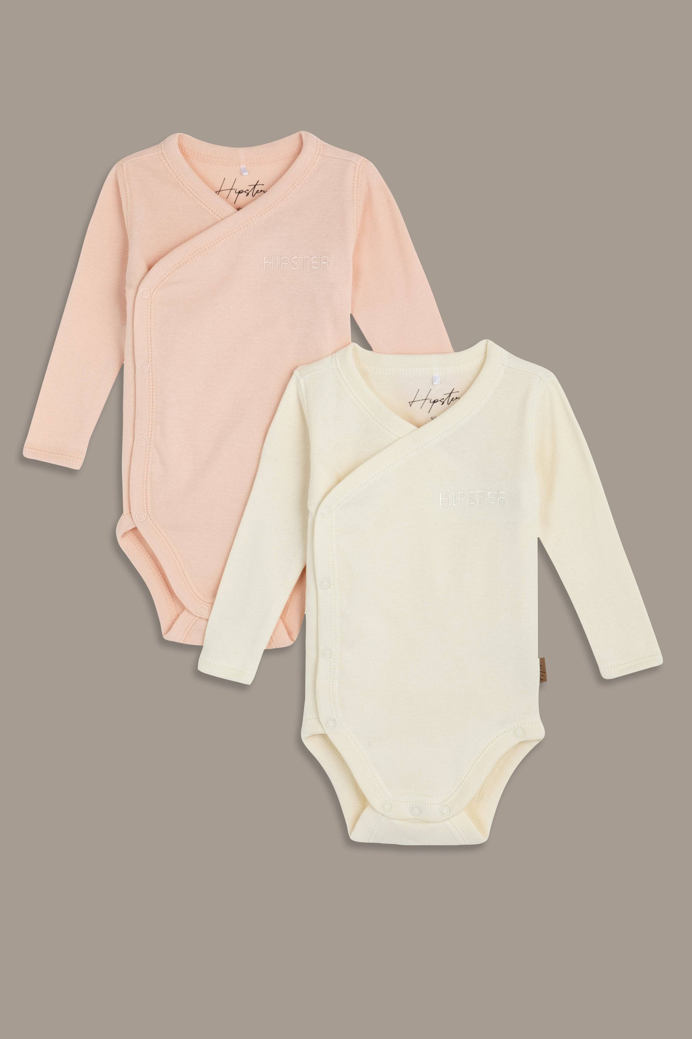 זוג בגדי גוף מעטפת ארוכים ורוד - Hipster