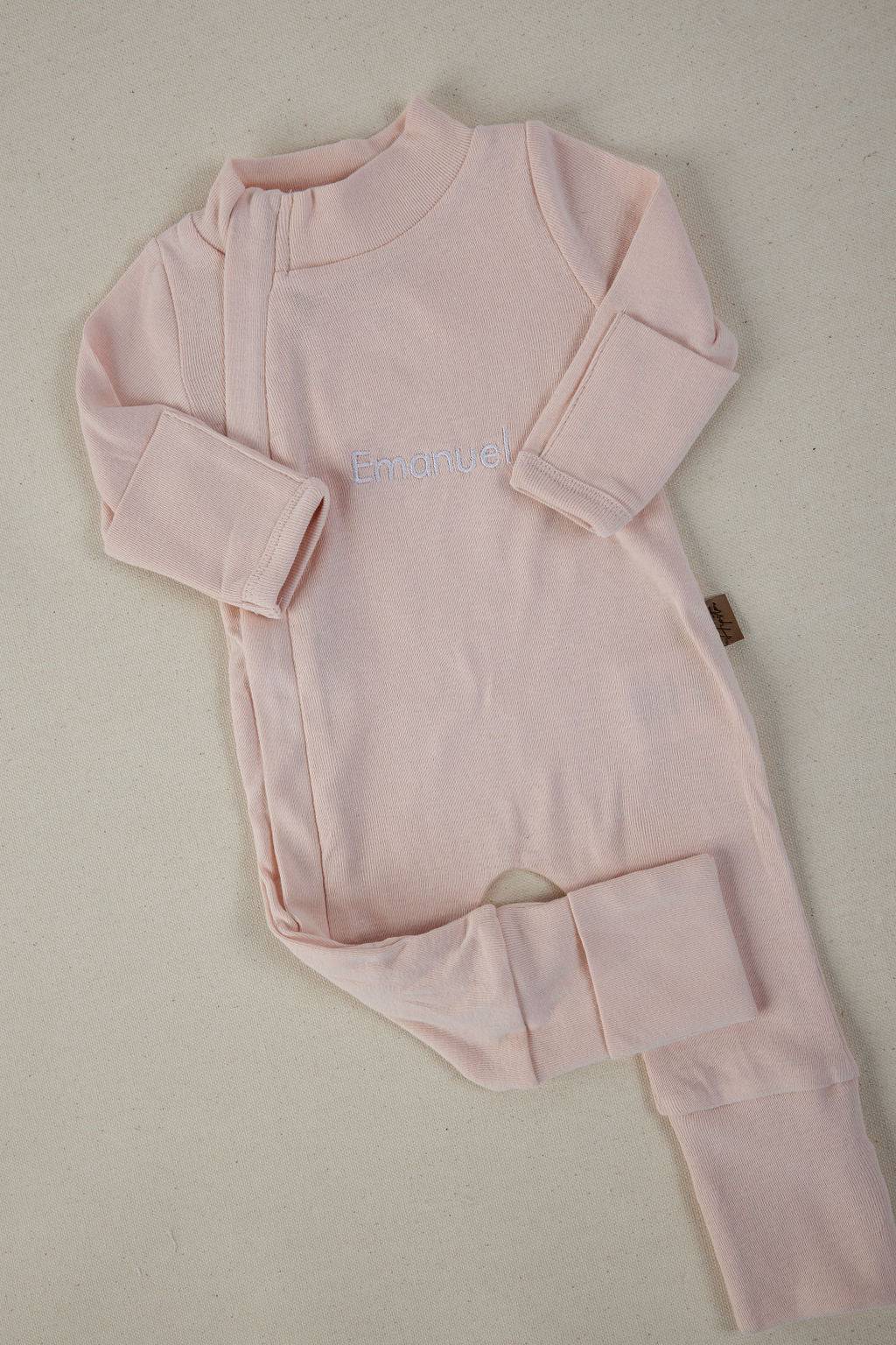 אוברול ארוך ורוד רקמה - Hipster