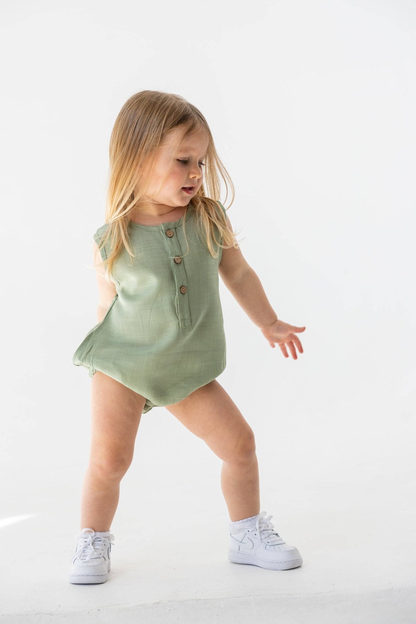 אוברול פשתן בייבי ירוק - Hipster