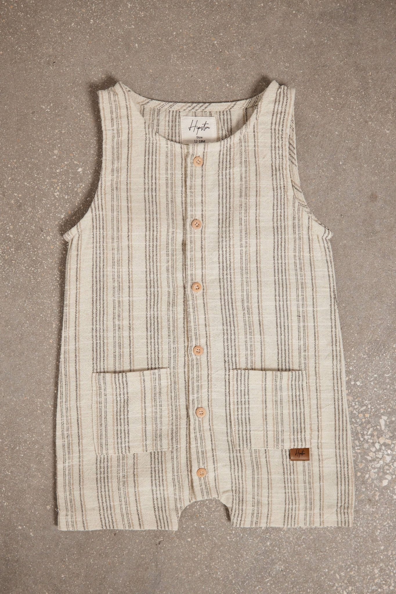 אוברול פשתן פסים - Hipster