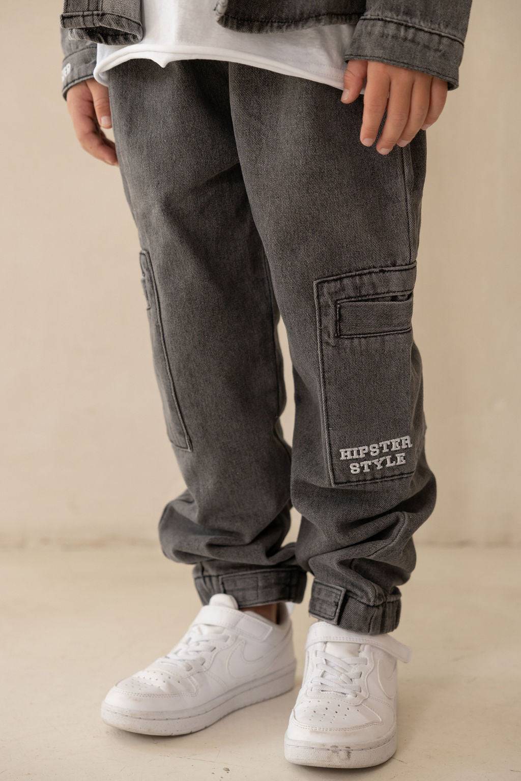 דגמח ג'ינס אפור ווש - Hipster