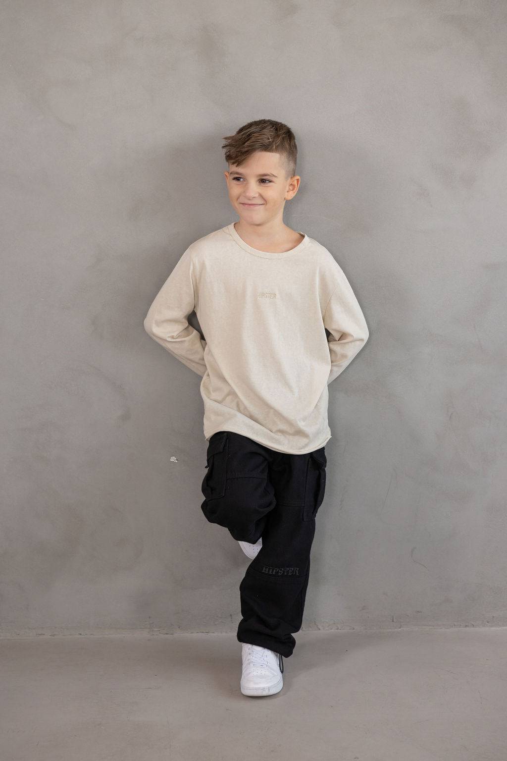 טי שירט בז' ארוכה - Hipster