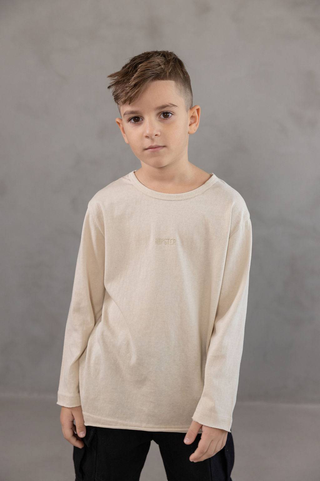 טי שירט בז' ארוכה - Hipster