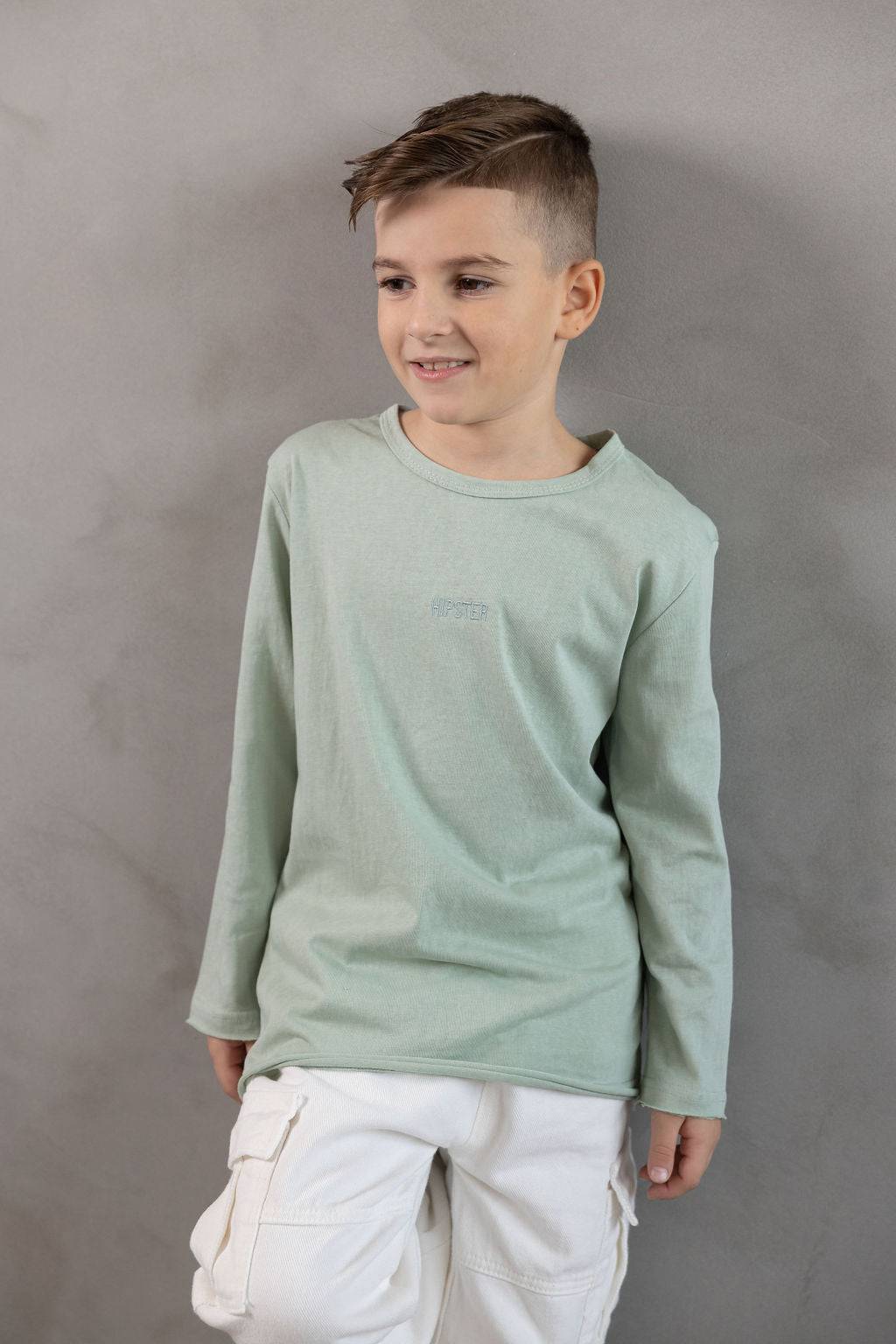 טי שירט ירוקה ארוכה - Hipster