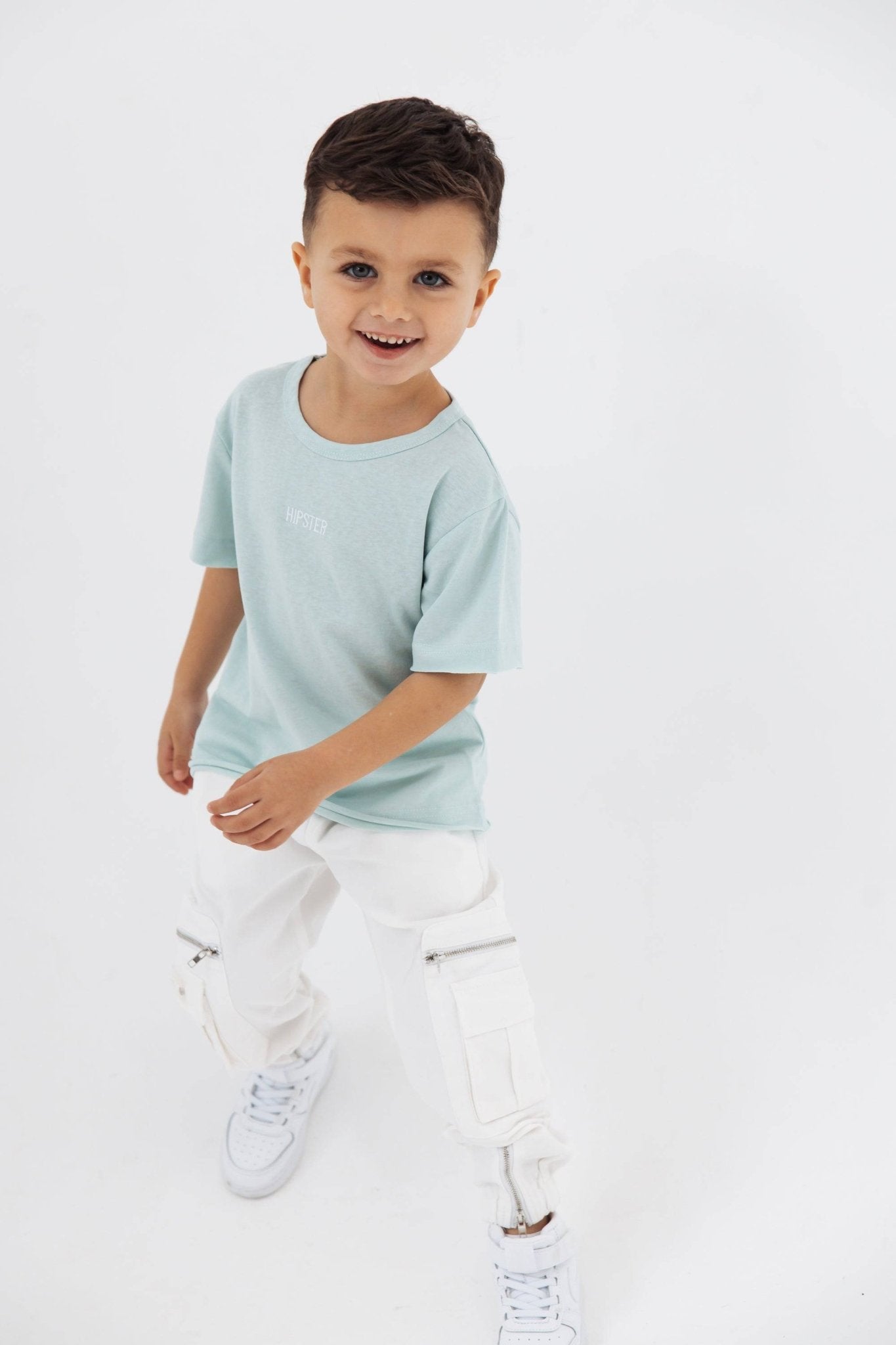 טישרט פשתן מגורד תכלת - Hipster