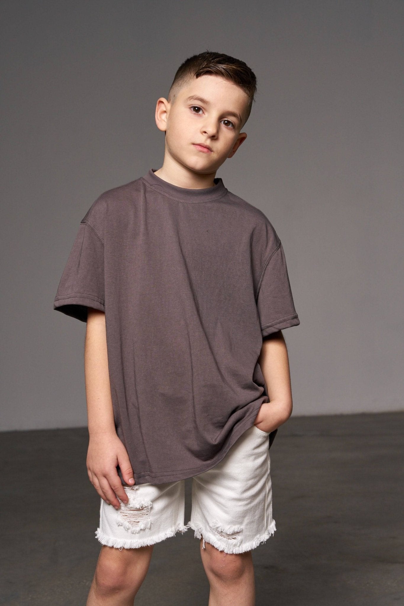 טישרט כותנה אפור כהה - Hipster