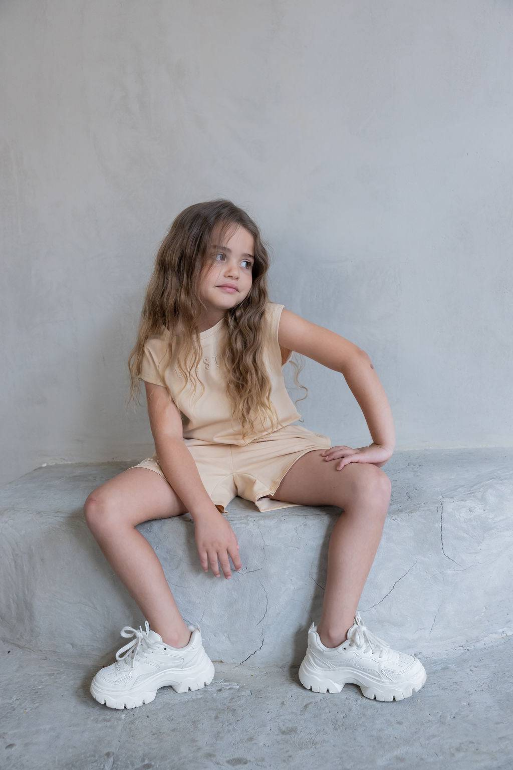 חליפת קרופ בנות בז - Hipster