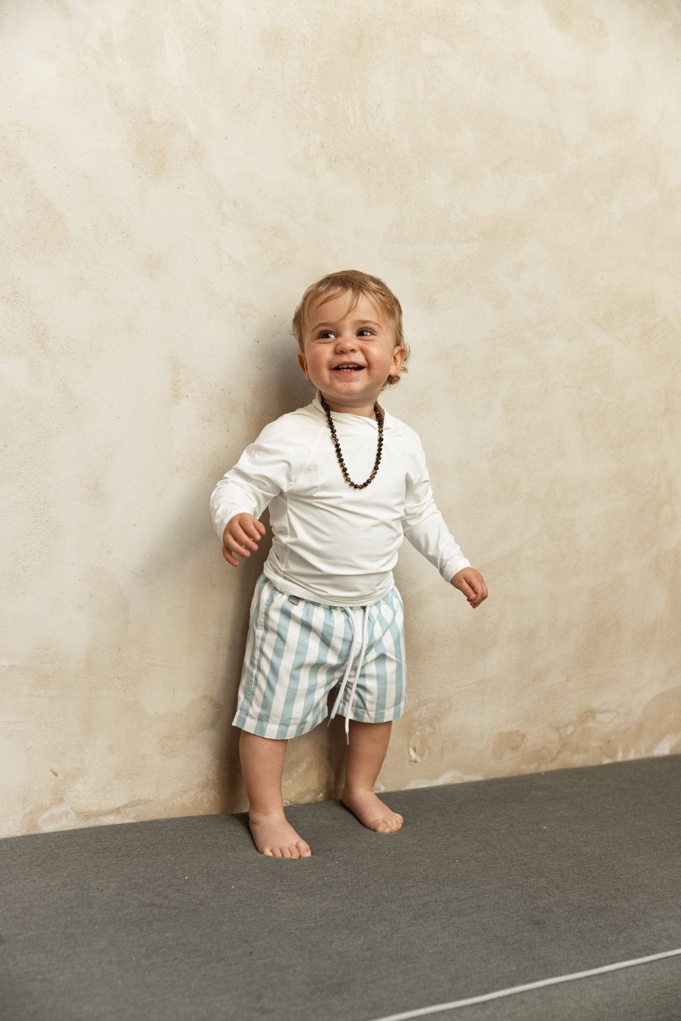 מכנס בגד ים פסים תכלת - Hipster