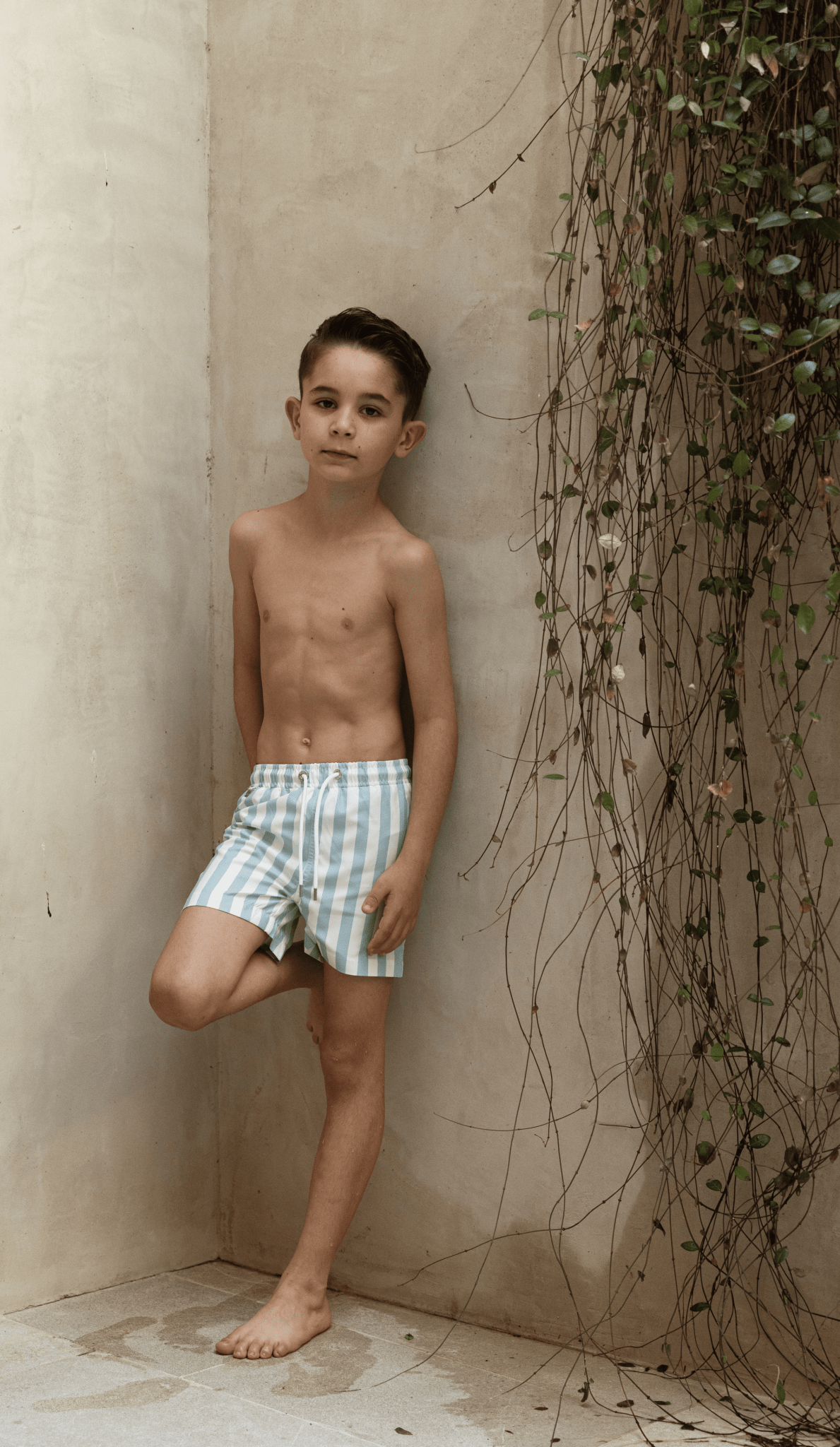 מכנס בגד ים פסים תכלת - Hipster