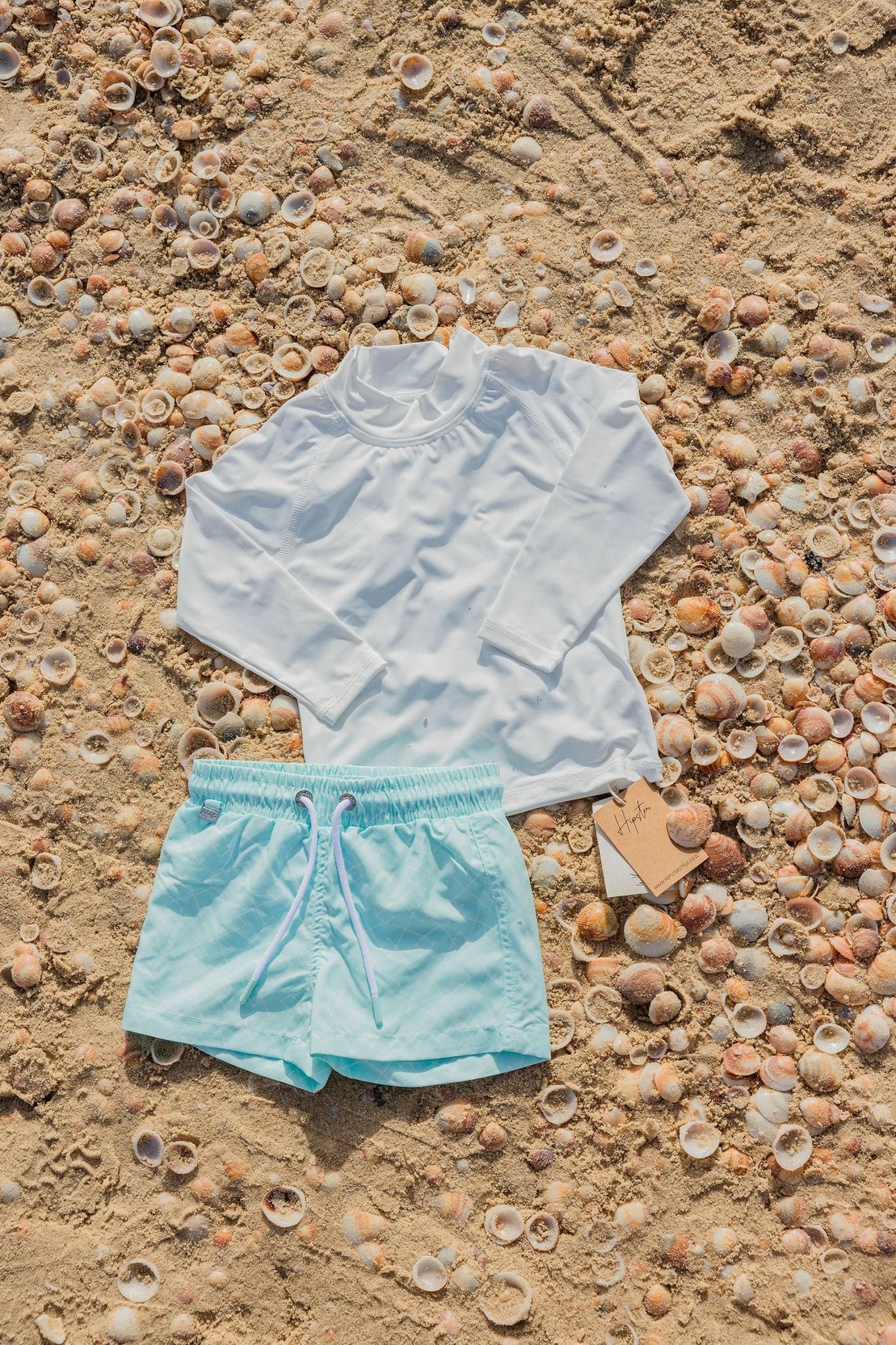 מכנס בגד ים מעויינים תכלת - Hipster