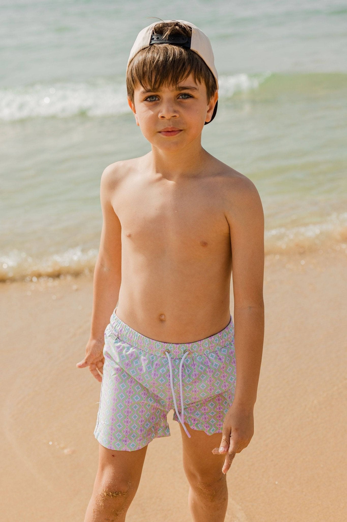 מכנס בגד ים מעויינים ורוד - Hipster