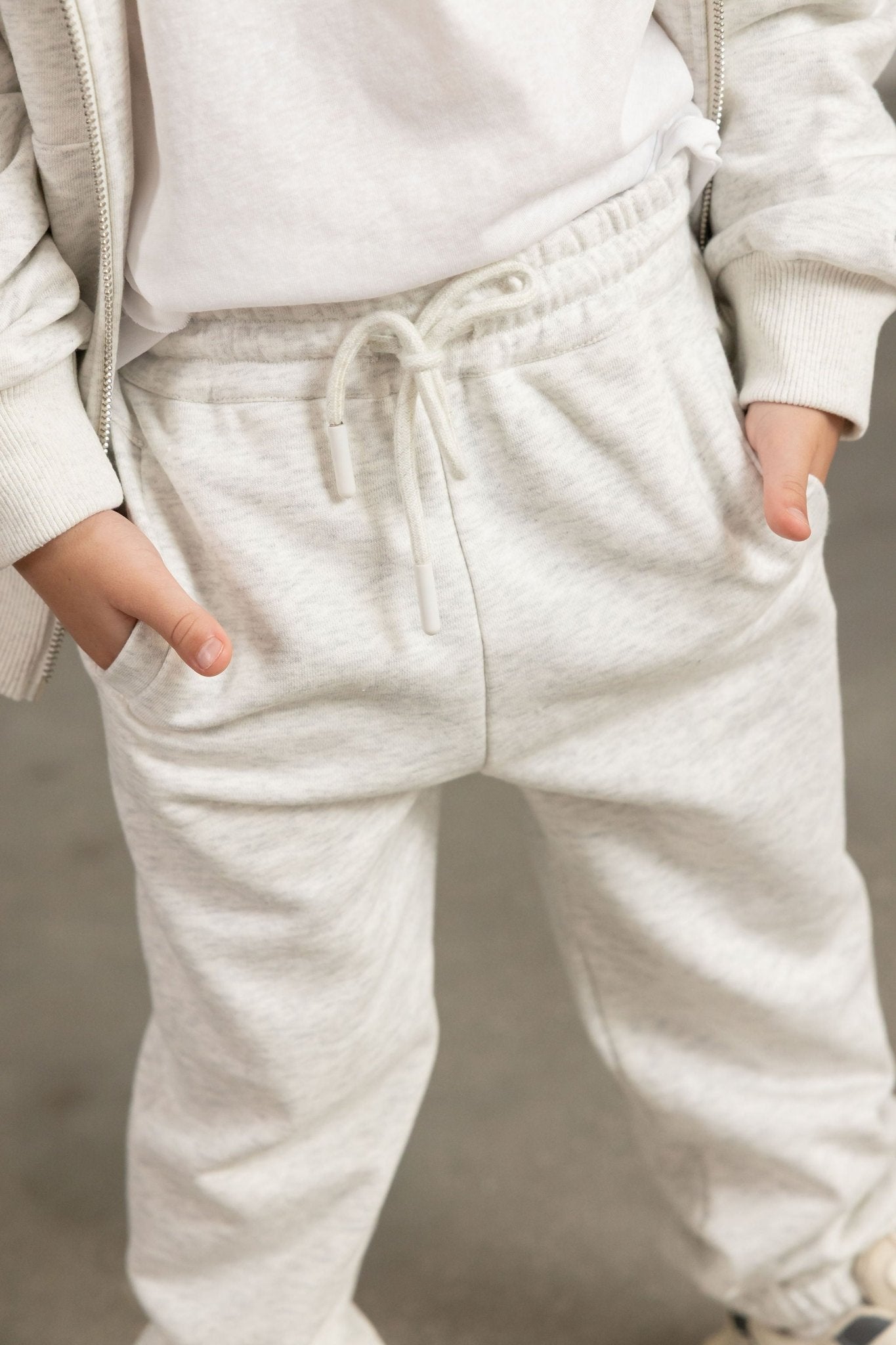 מכנס בייסיק ארוך אפור מלאנז - Hipster