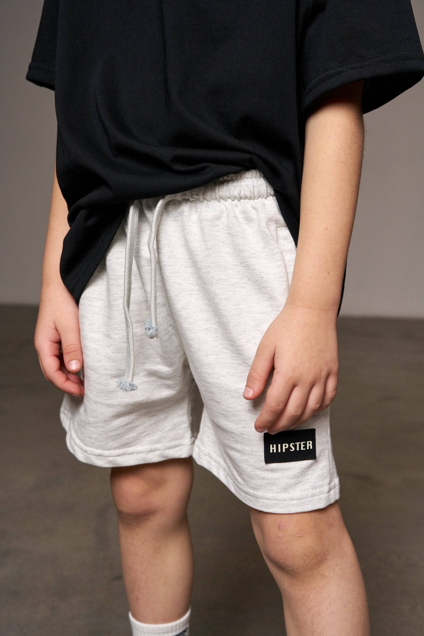 מכנס בייסיק קצר אפור מלאנז - Hipster