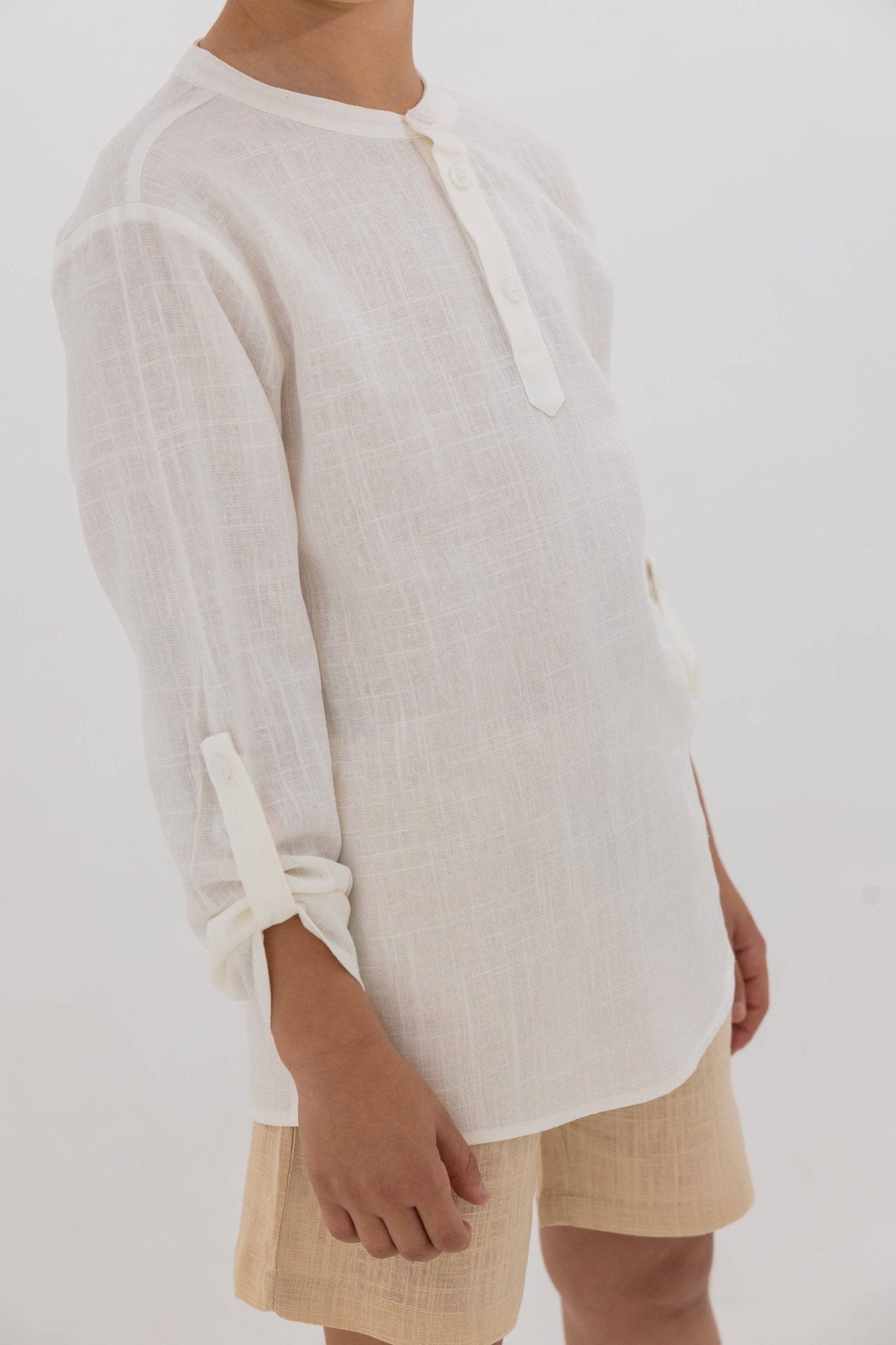 מכנס פשתן קצר בז - Hipster