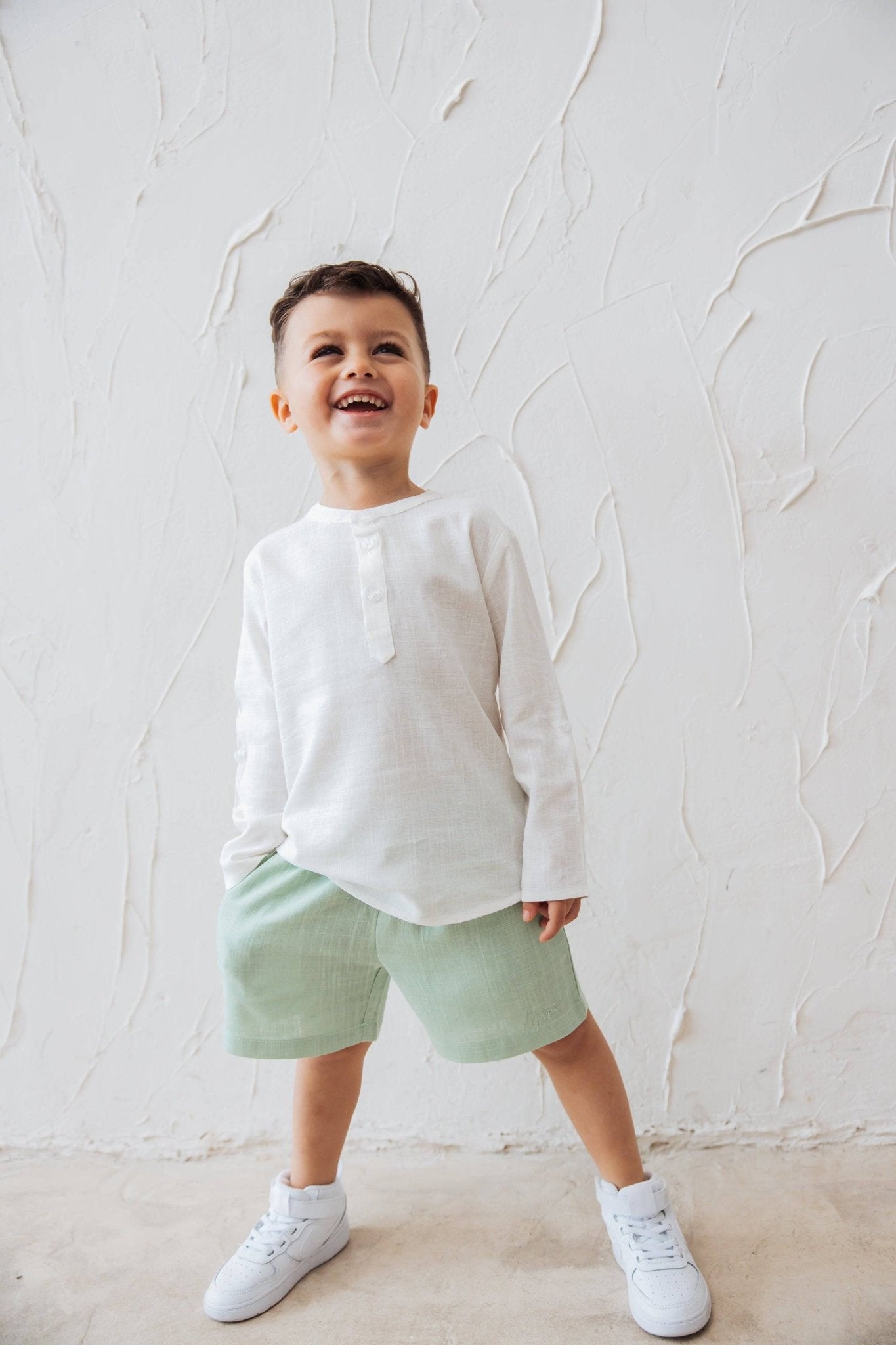 מכנס פשתן קצר מנטה - Hipster