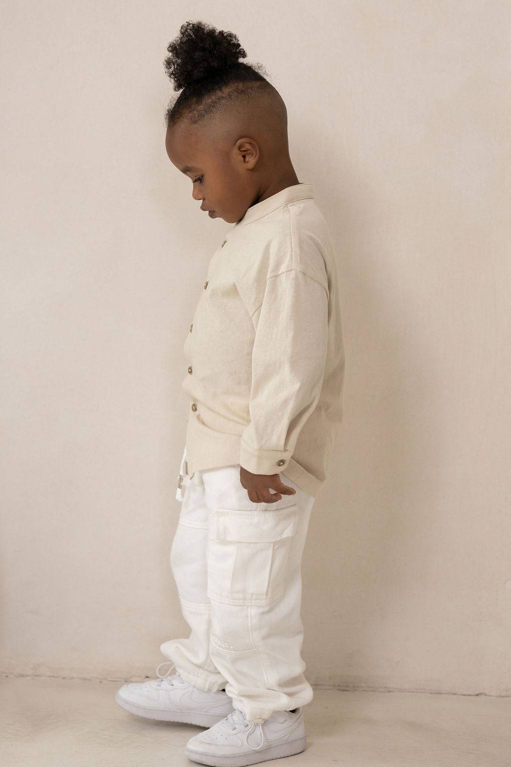 מכופתרת כותנה בז' - Hipster