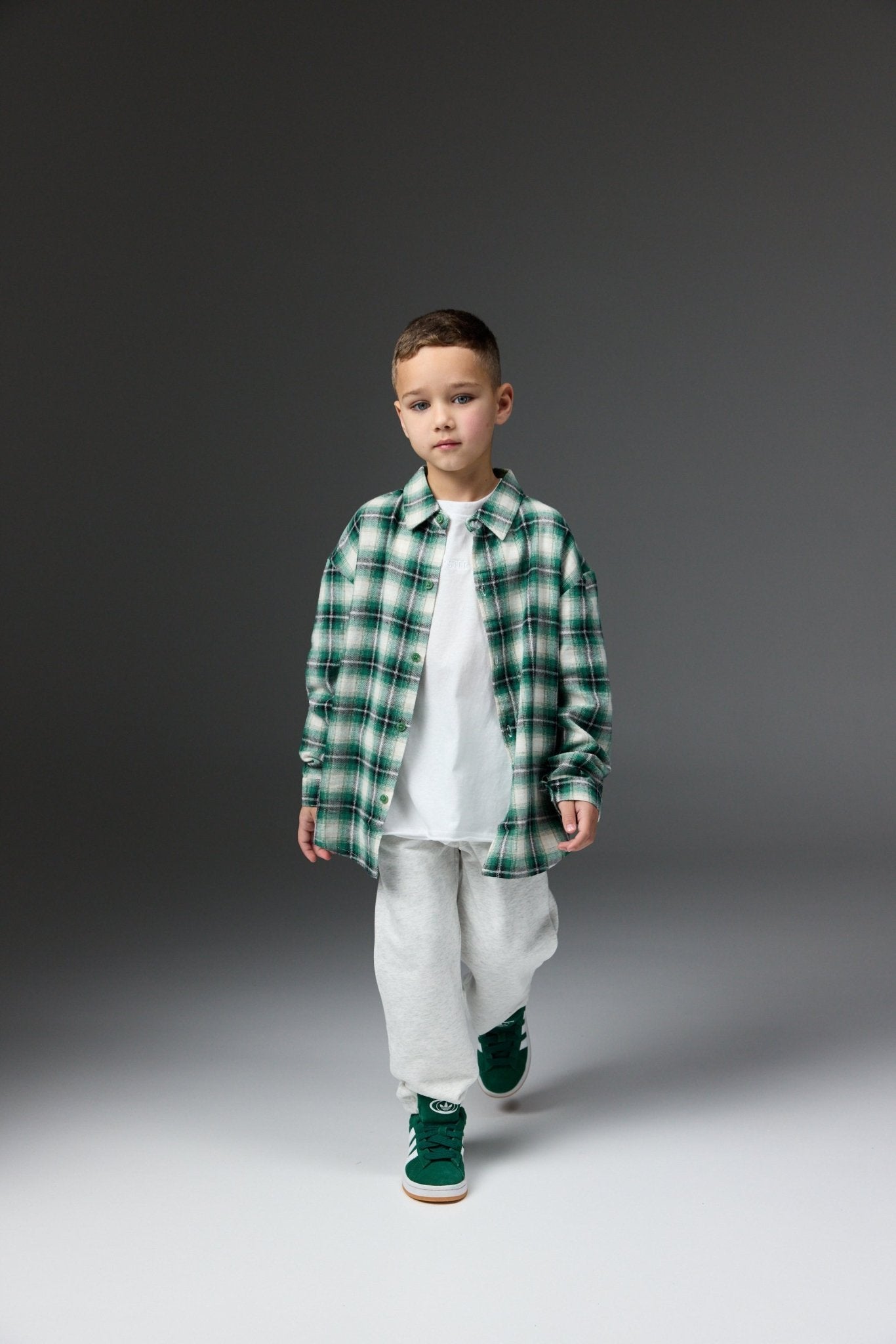 מכופתרת משבצות ירוקה - Hipster