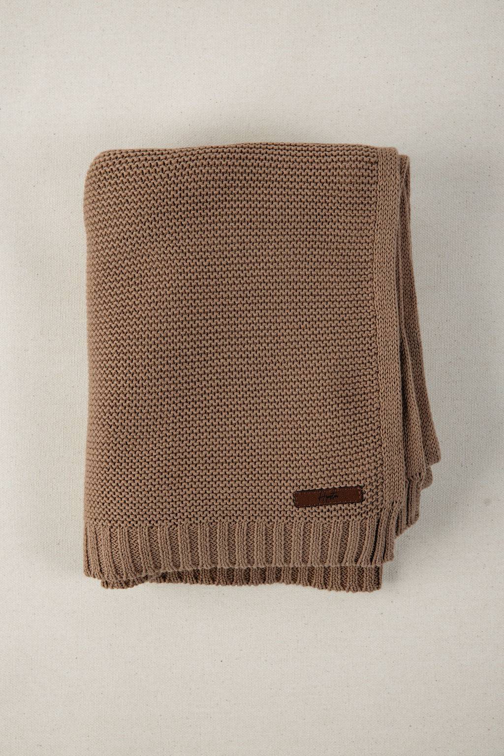 שמיכה סרוגה כאמל - Hipster