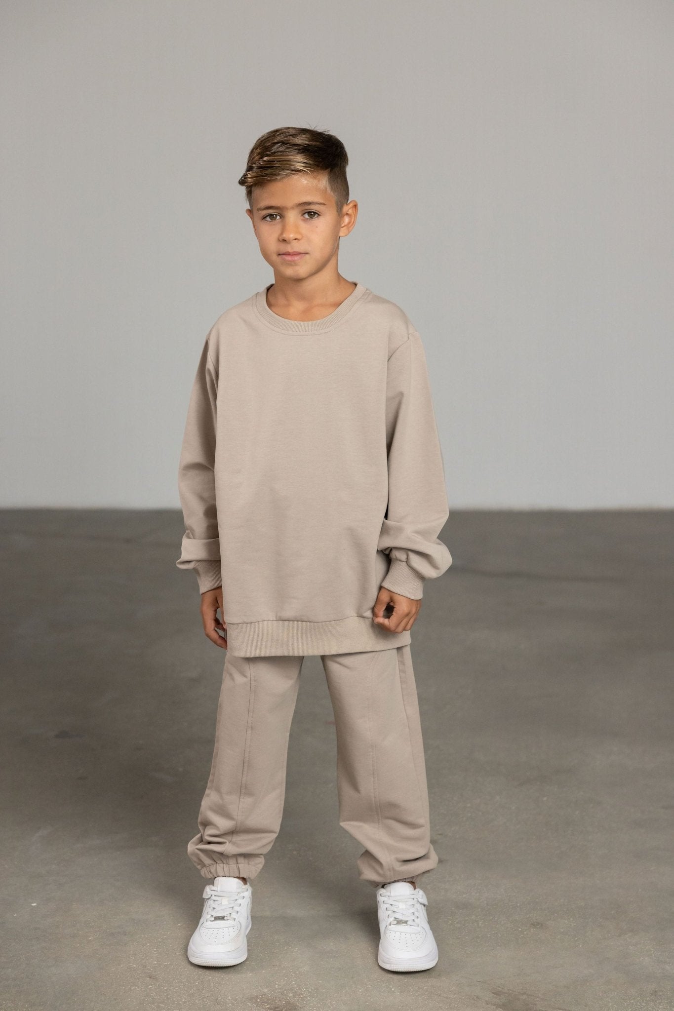 סווטשירט אבן עם רקמת לוגו - Hipster