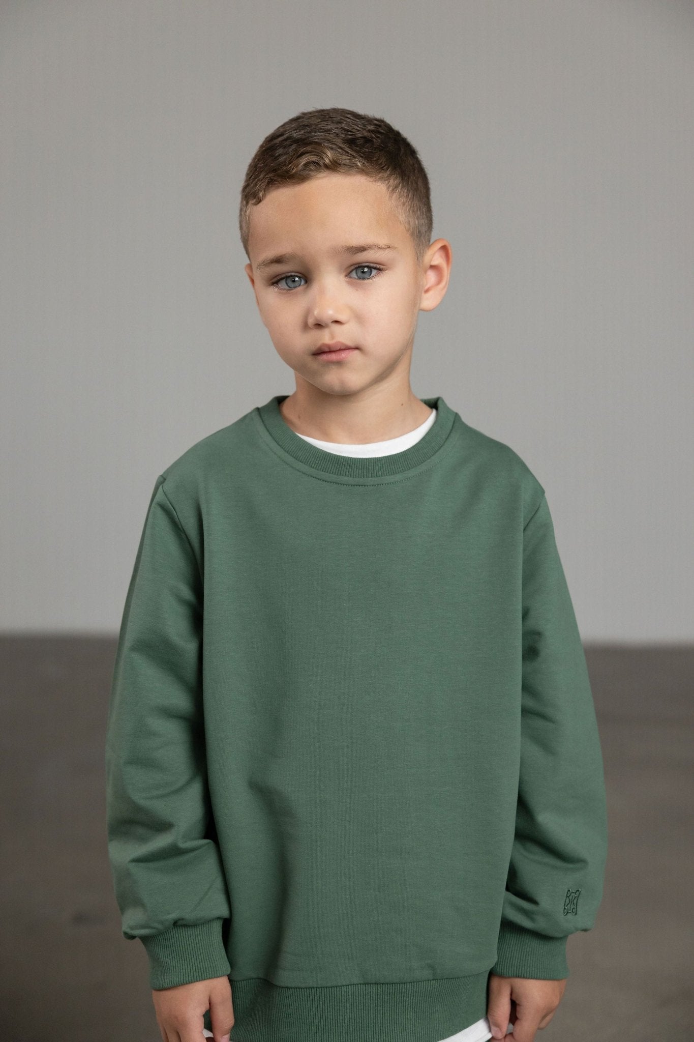 סווטשירט ירוק עם רקמת לוגו - Hipster