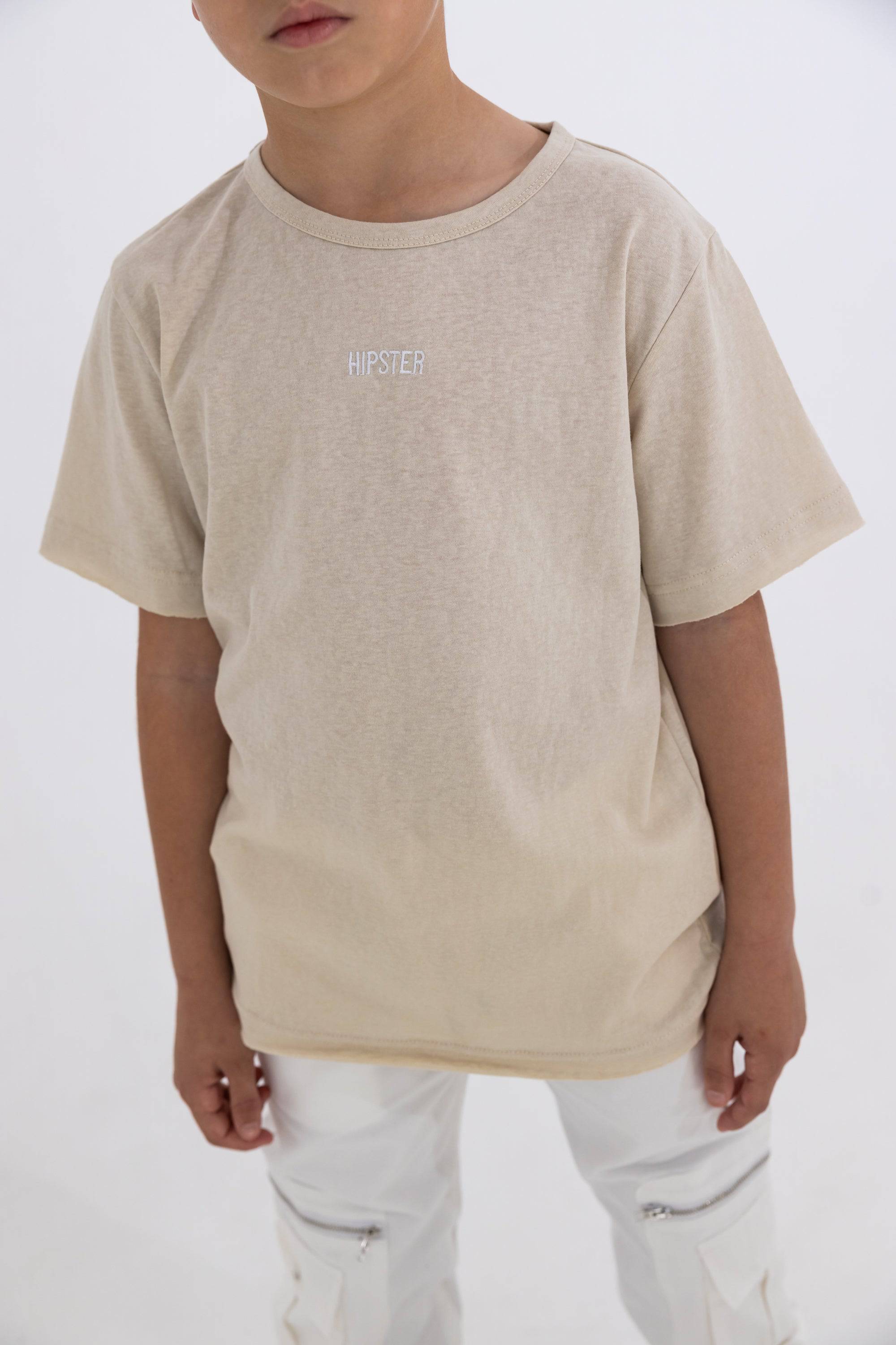 טישרט פשתן מגורד בז - Hipster