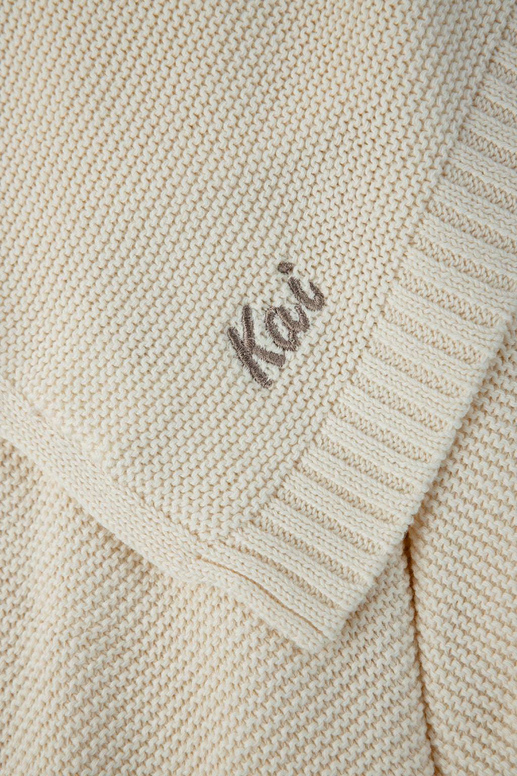 שמיכת סרוגה שמנת - Hipster