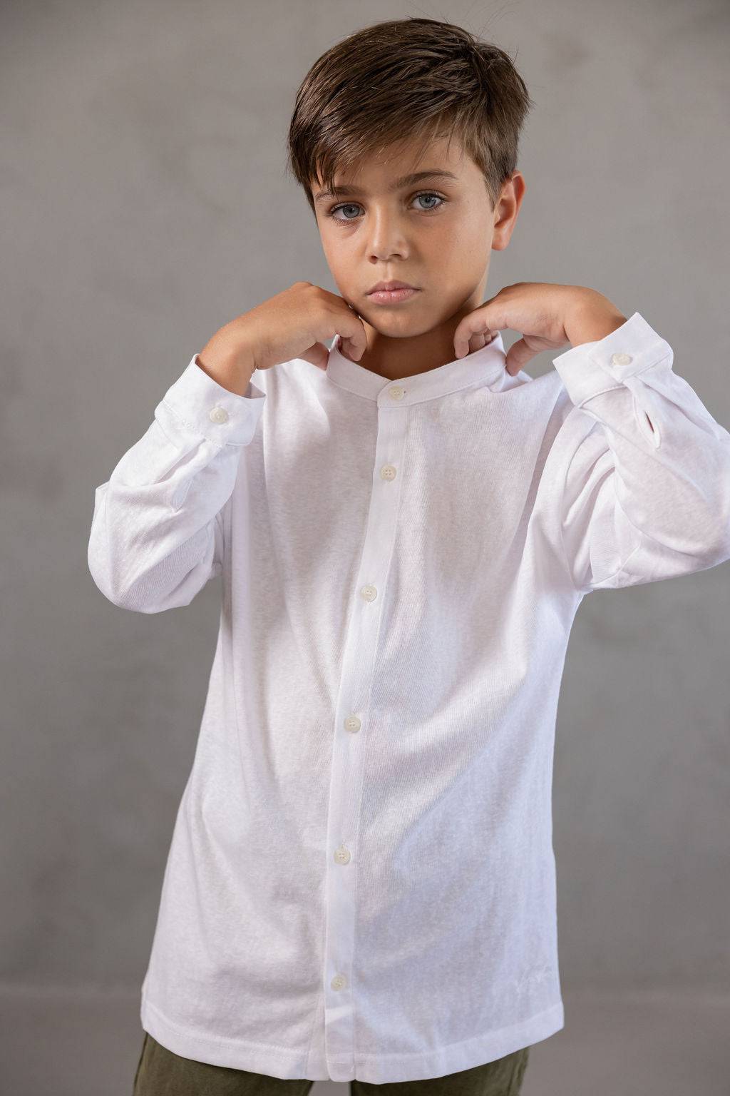 מכופתרת כותנה לבנה - Hipster