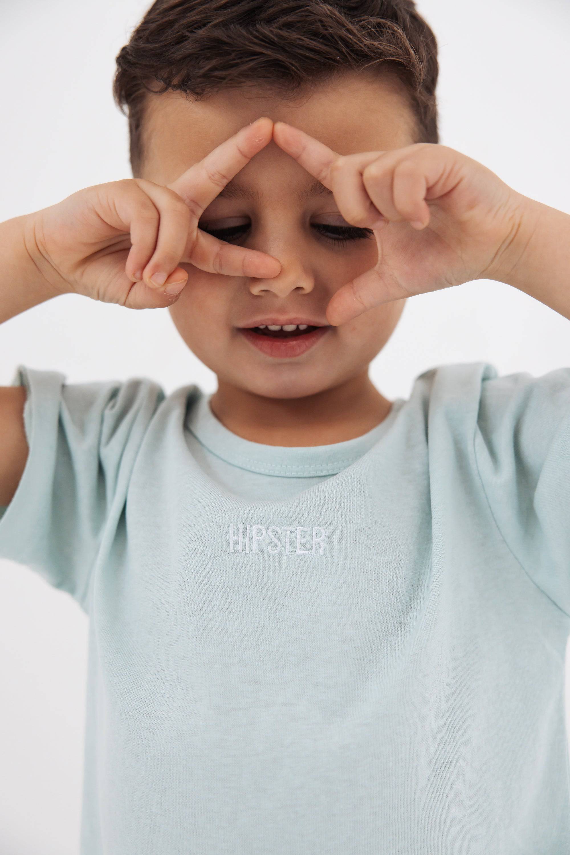 טישרט פשתן מגורד תכלת - Hipster