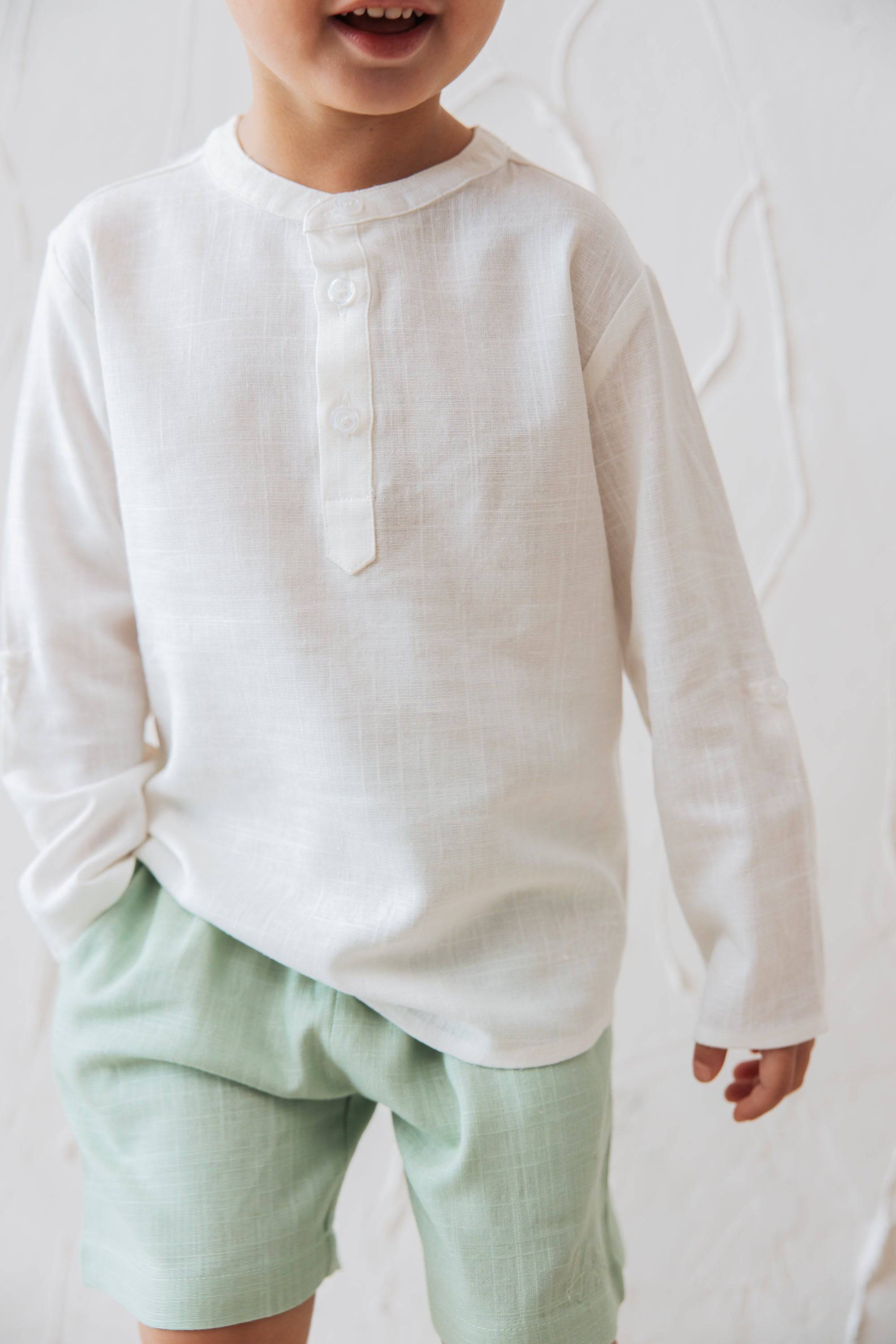 מכנס פשתן קצר מנטה - Hipster