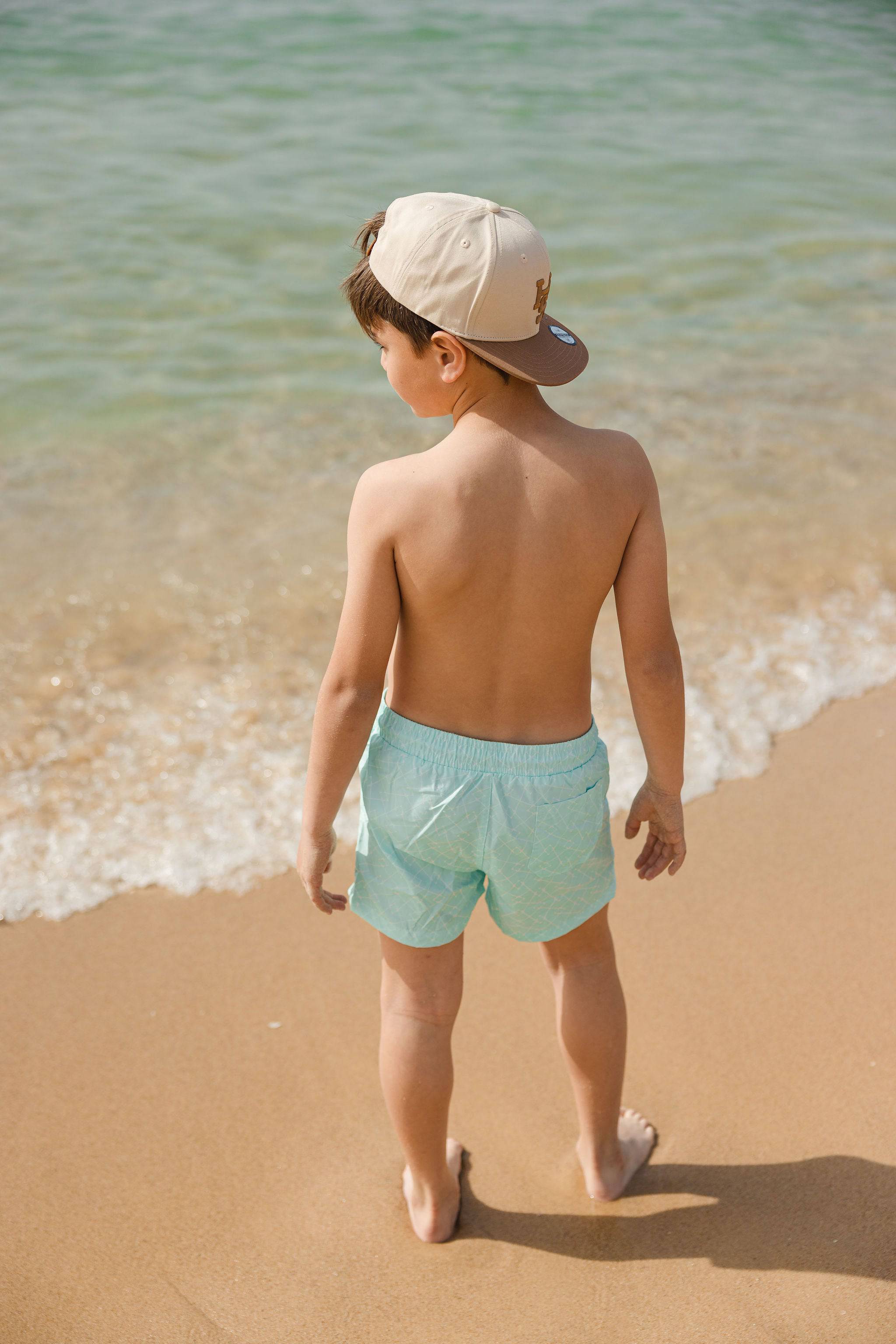 מכנס בגד ים מעויינים תכלת - Hipster