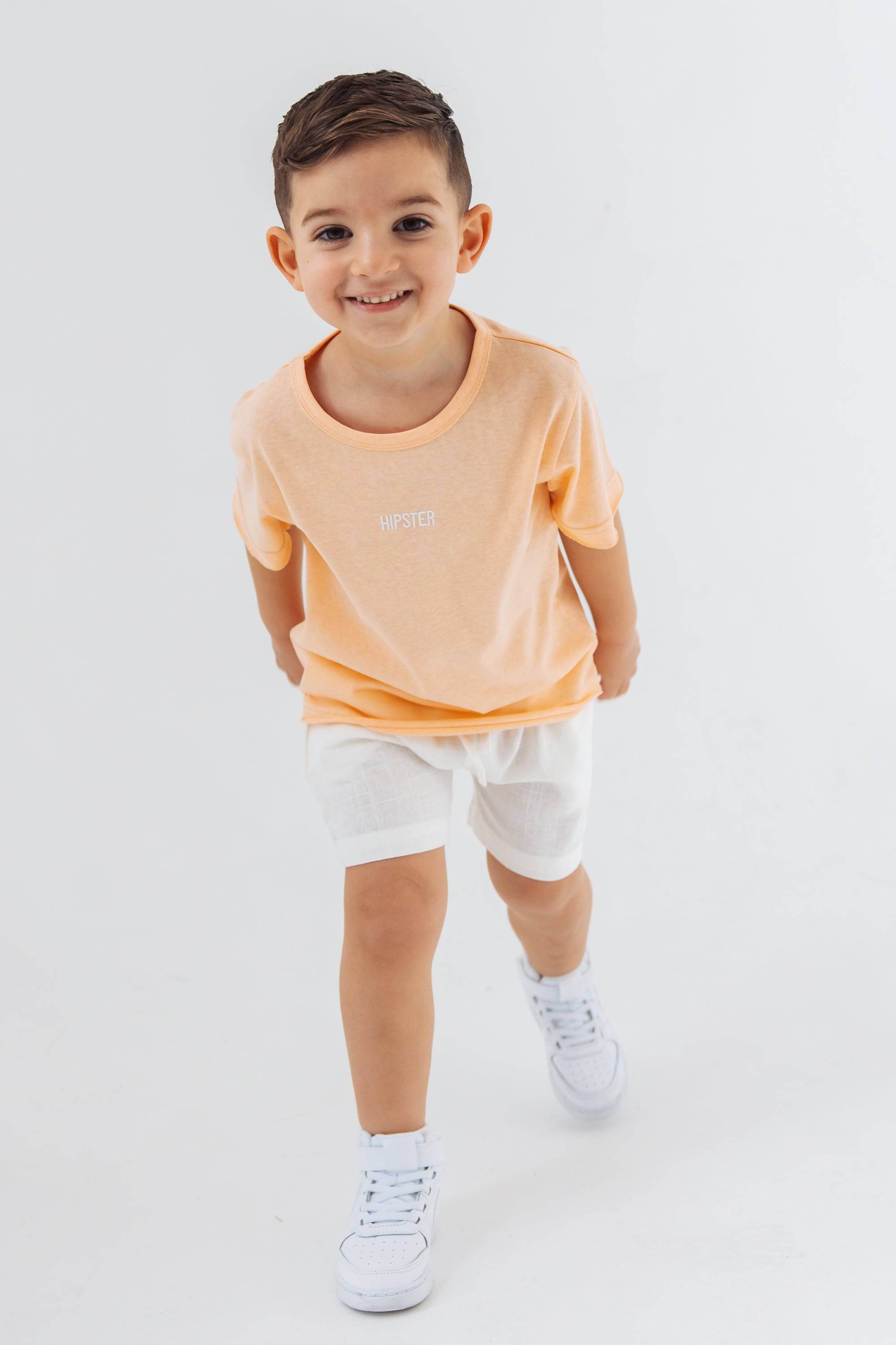 טישרט פשתן מגורד אפרסק - Hipster