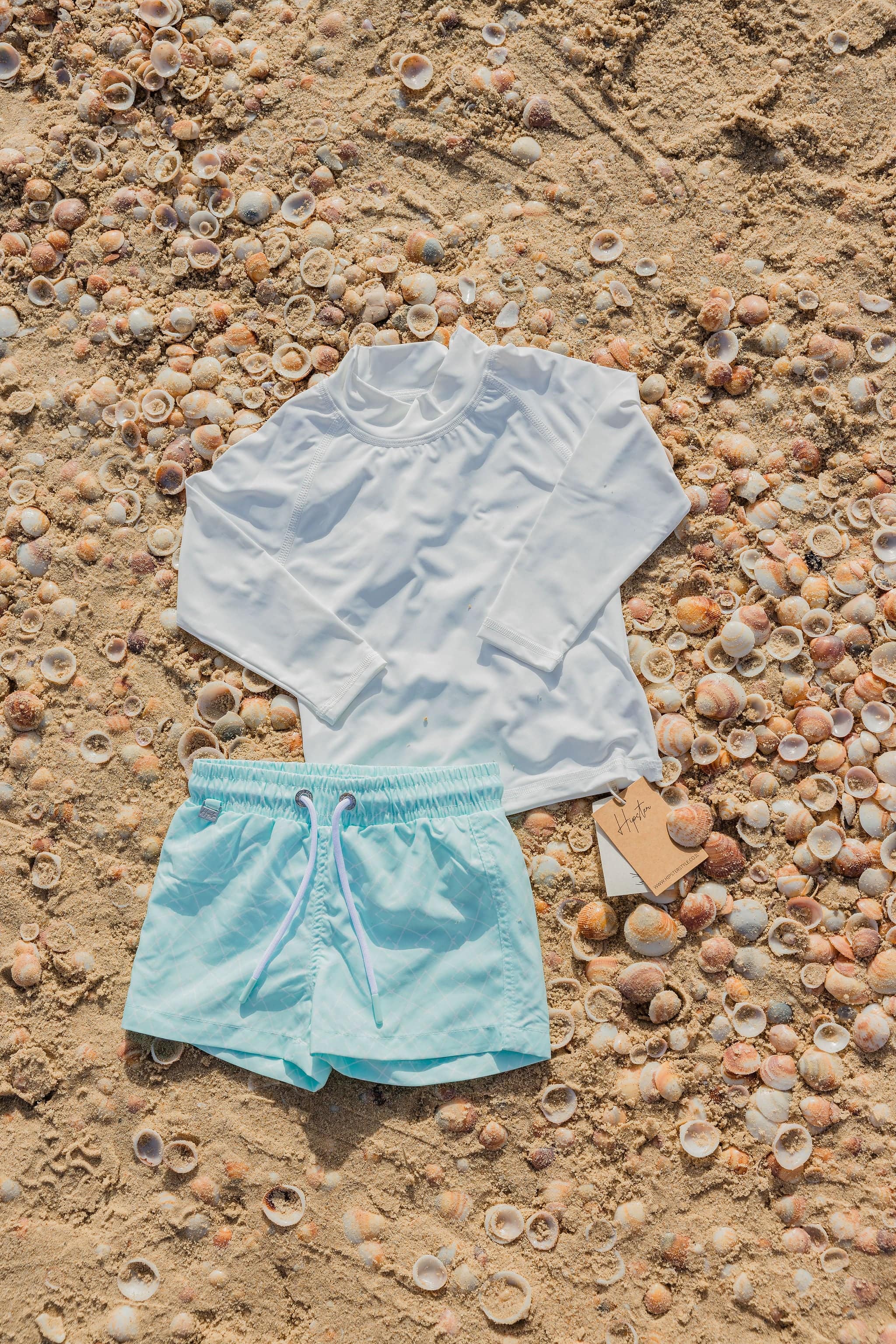 מכנס בגד ים מעויינים תכלת - Hipster