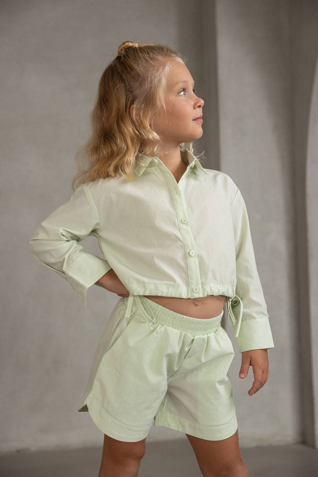 חליפת קרופ מכופתרת מנטה - Hipster