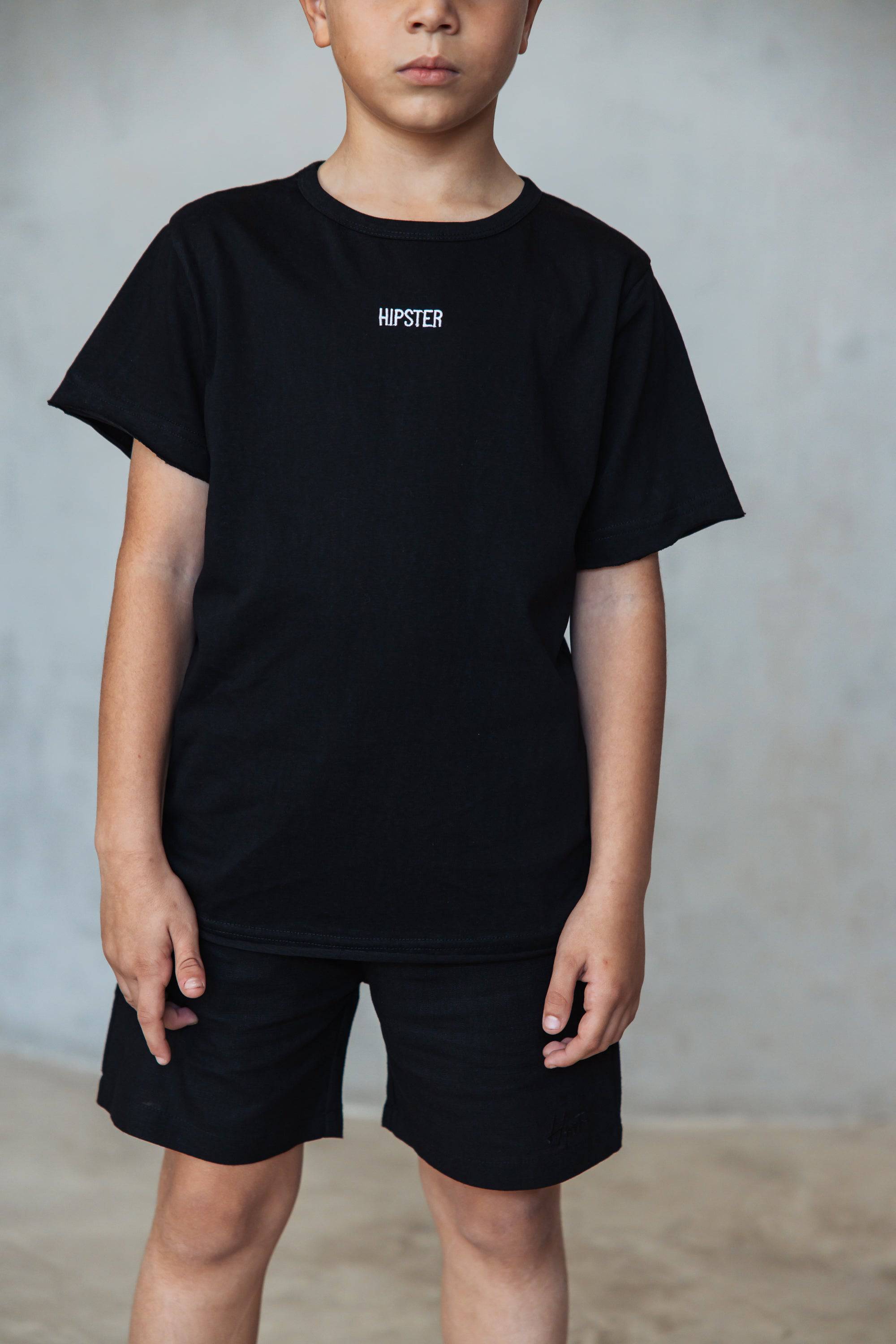 טישרט פשתן מגורד שחור - Hipster