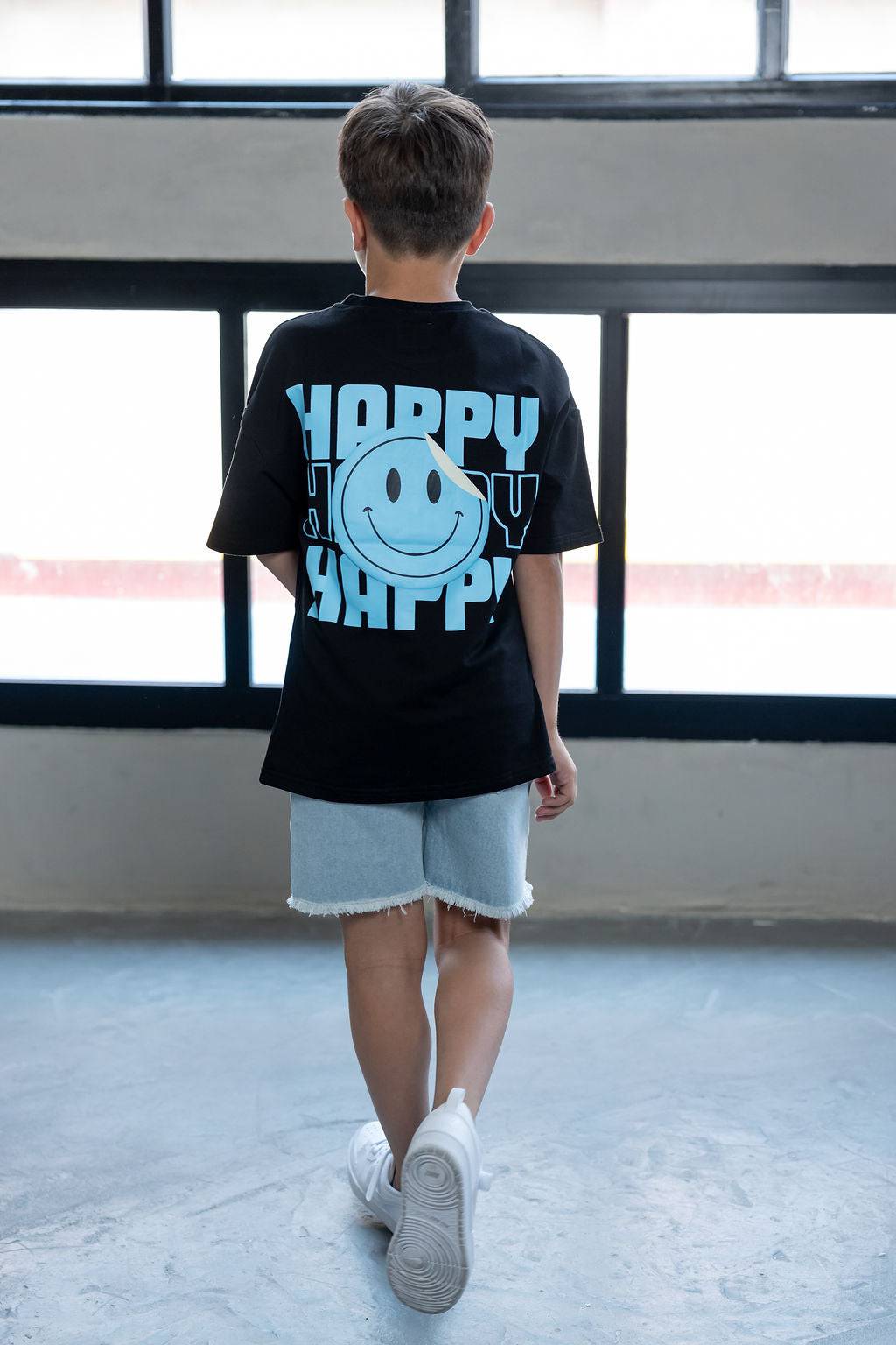 תכלת HAPPY טישירט - Hipster