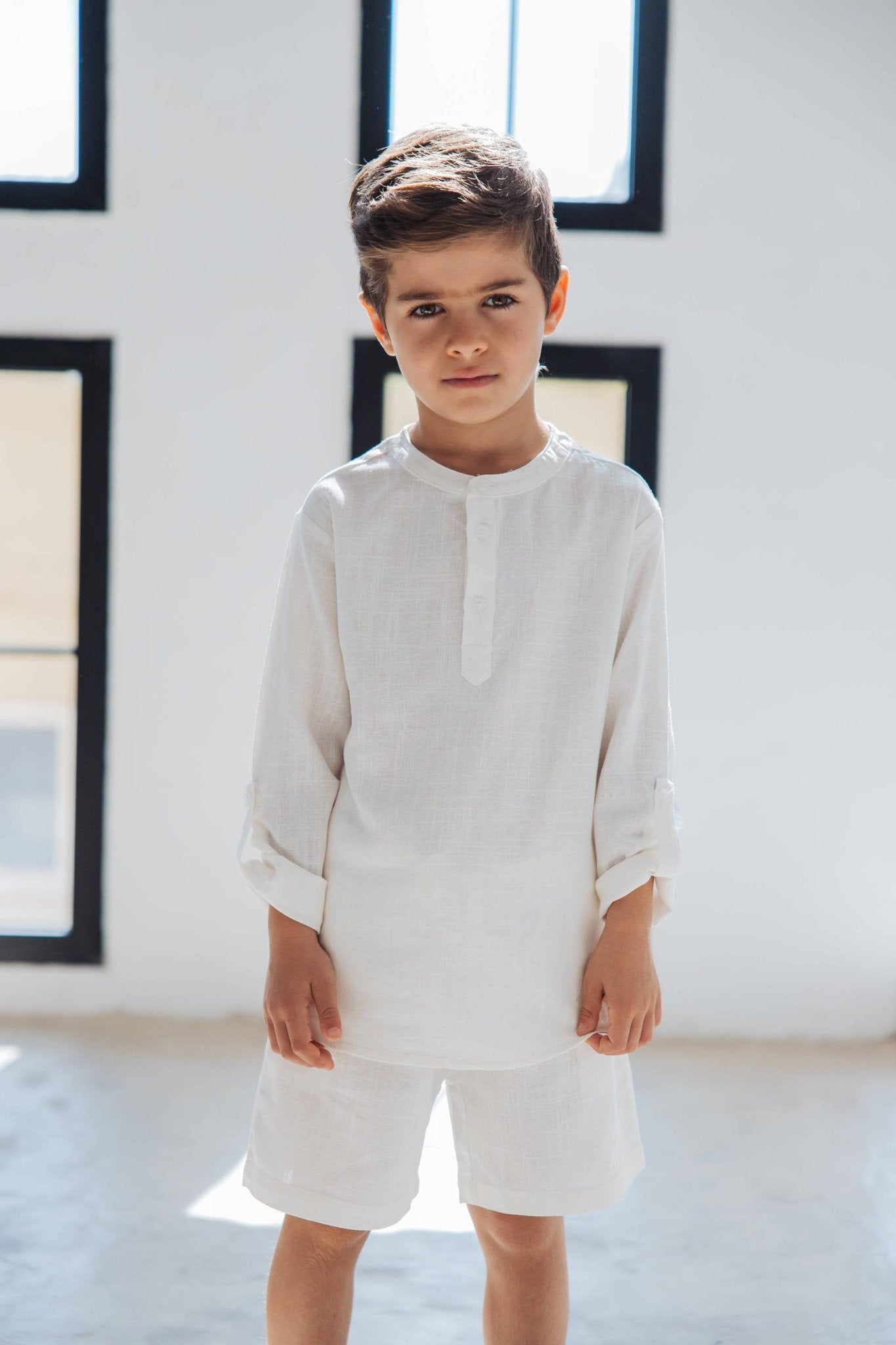 חולצת פשתן לבנה - Hipster