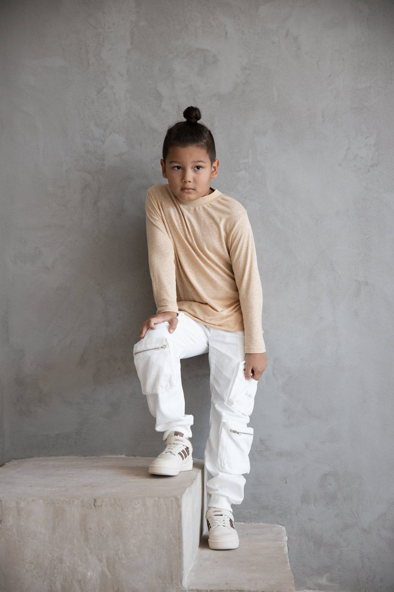 חולצת פשתן מגורד בז' - Hipster