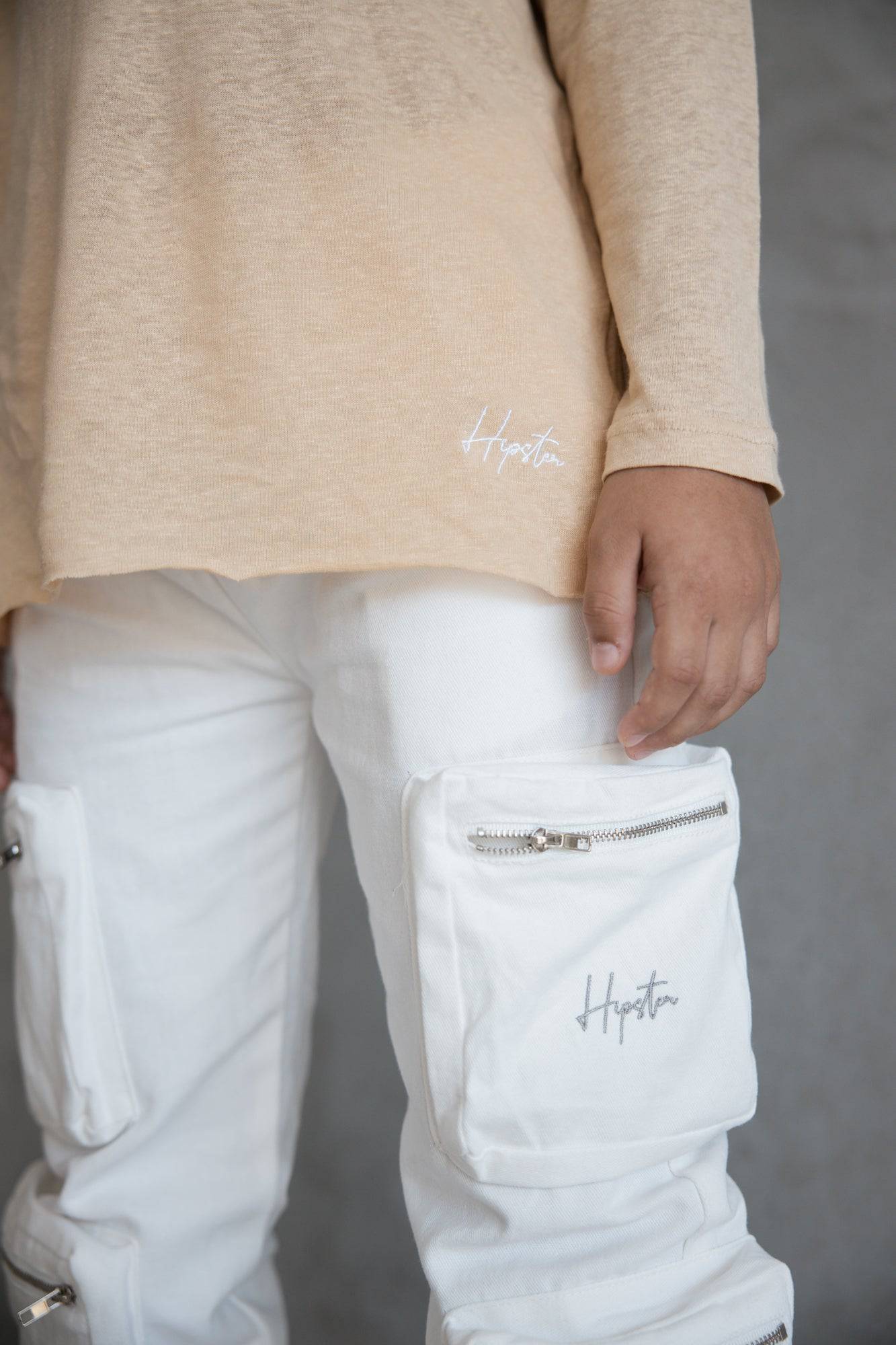 חולצת פשתן מגורד בז' - Hipster