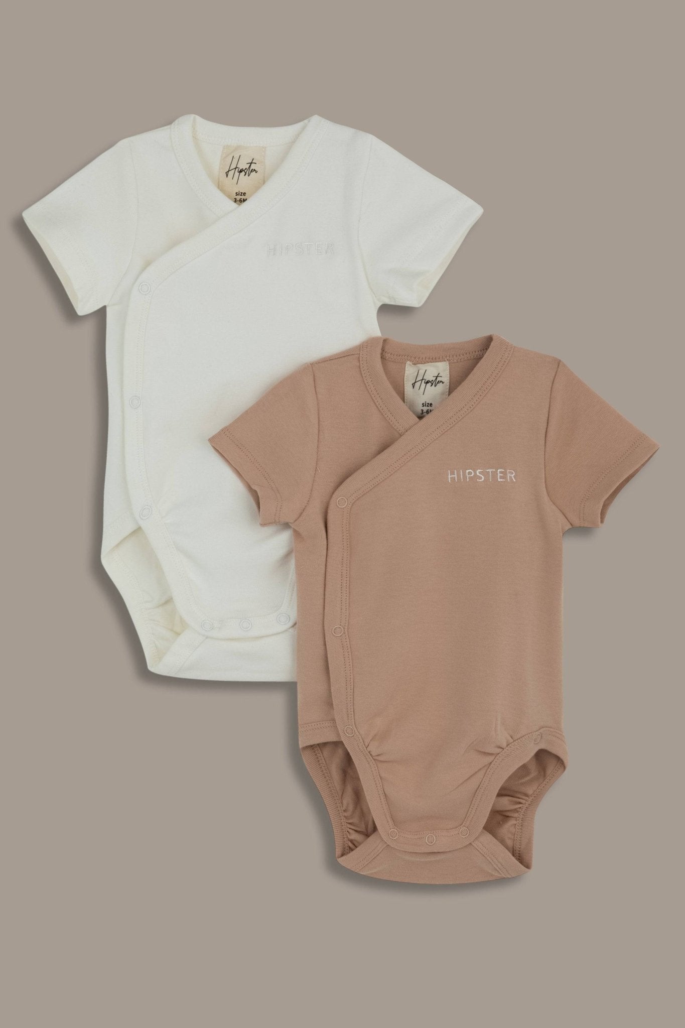 זוג בגדי גוף קצרים בז' - Hipster