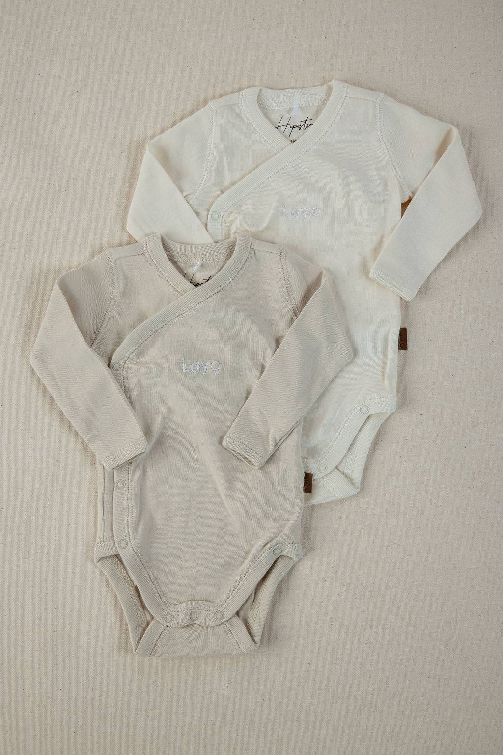 זוג בגדי גוף מעטפת ארוכים אבן/רקמה - Hipster