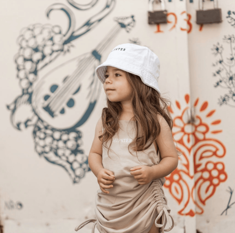 כובע באקט לבן - Hipster
