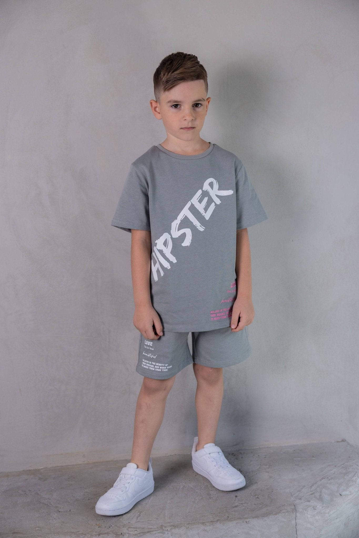 אפורה LOVE חליפת - Hipster