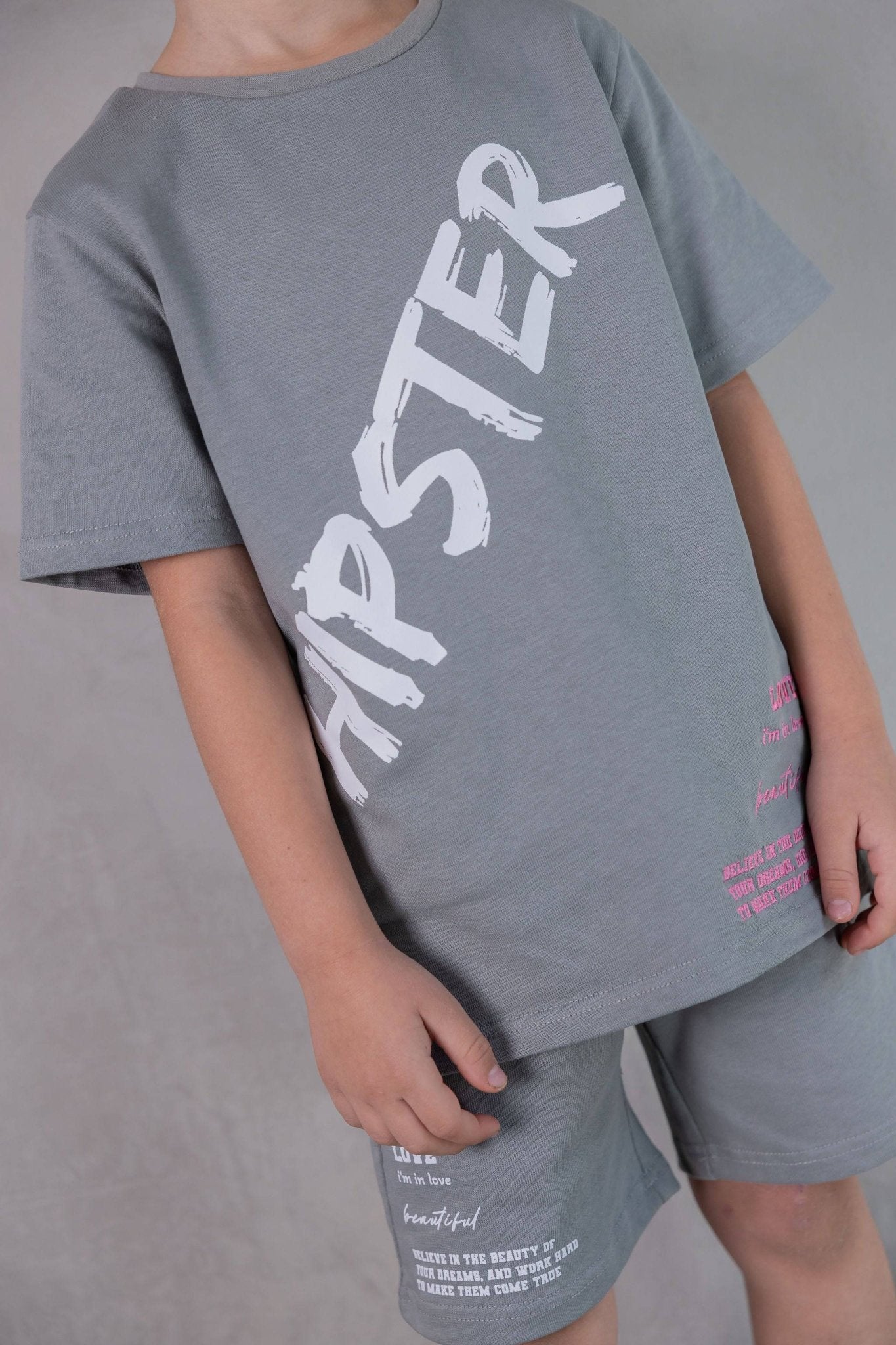 אפורה LOVE חליפת - Hipster