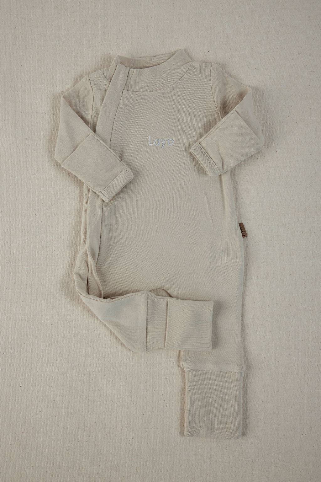 אוברול ארוך בז' רקמה - Hipster