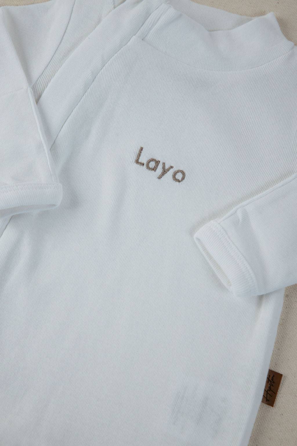 אוברול ארוך לבן רקמה - Hipster