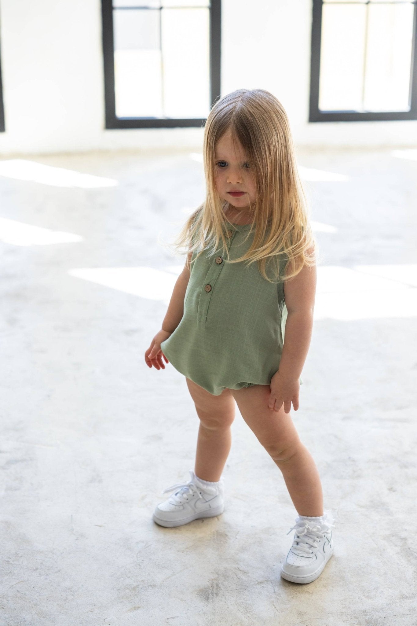 אוברול פשתן בייבי ירוק - Hipster