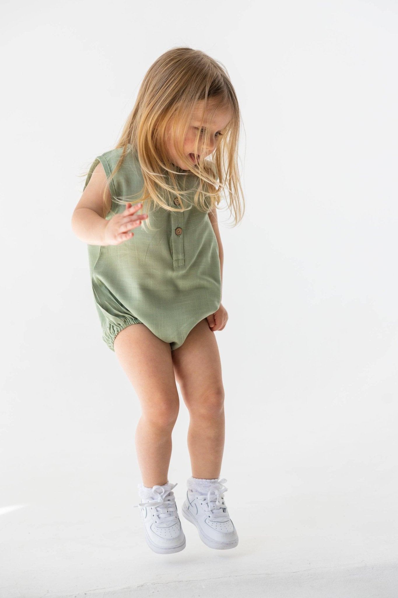 אוברול פשתן בייבי ירוק - Hipster