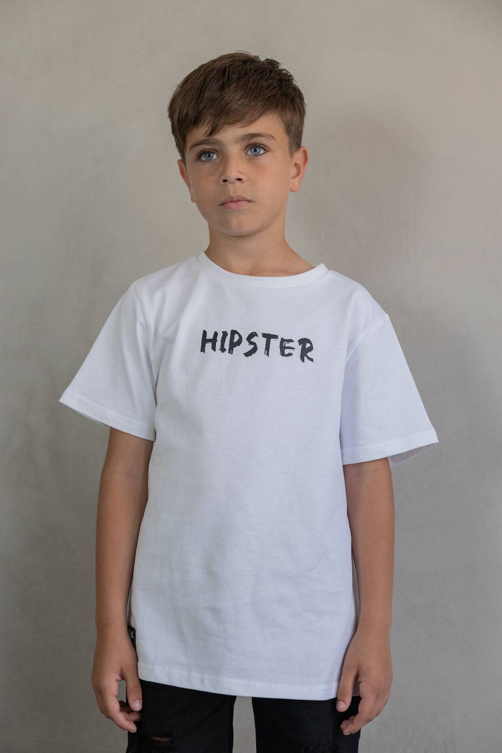 לבנה CANVAS טישירט - Hipster