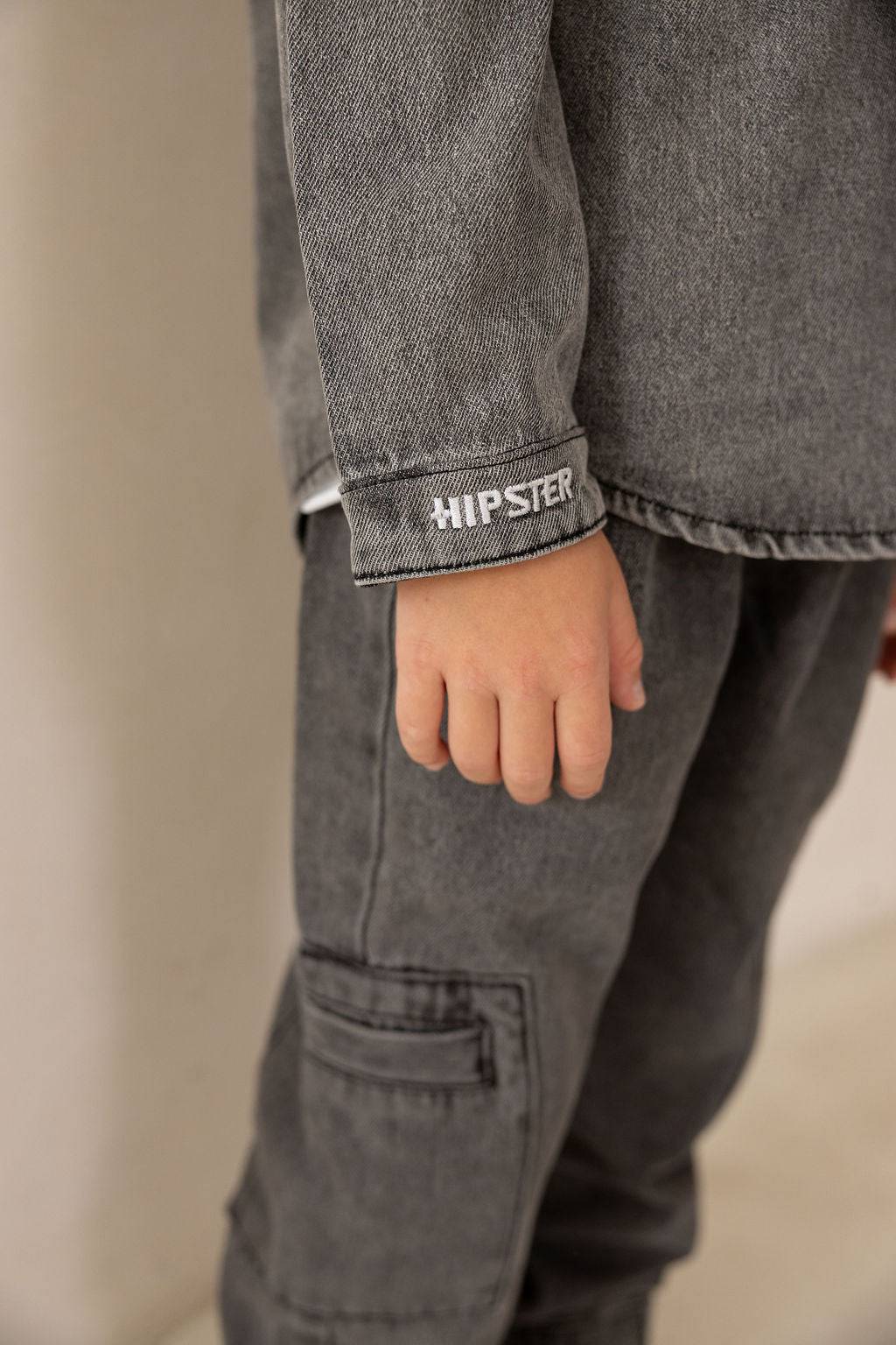 ג'קט ג'ינס אפור ווש - Hipster