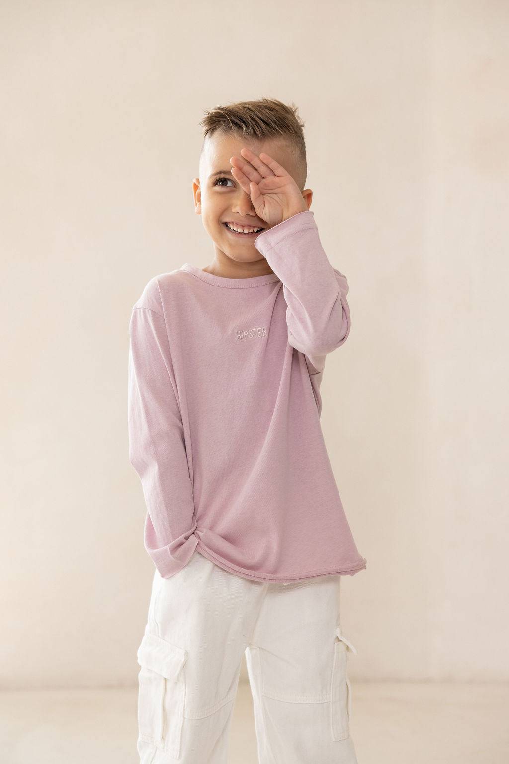 טי שירט סגולה ארוכה - Hipster